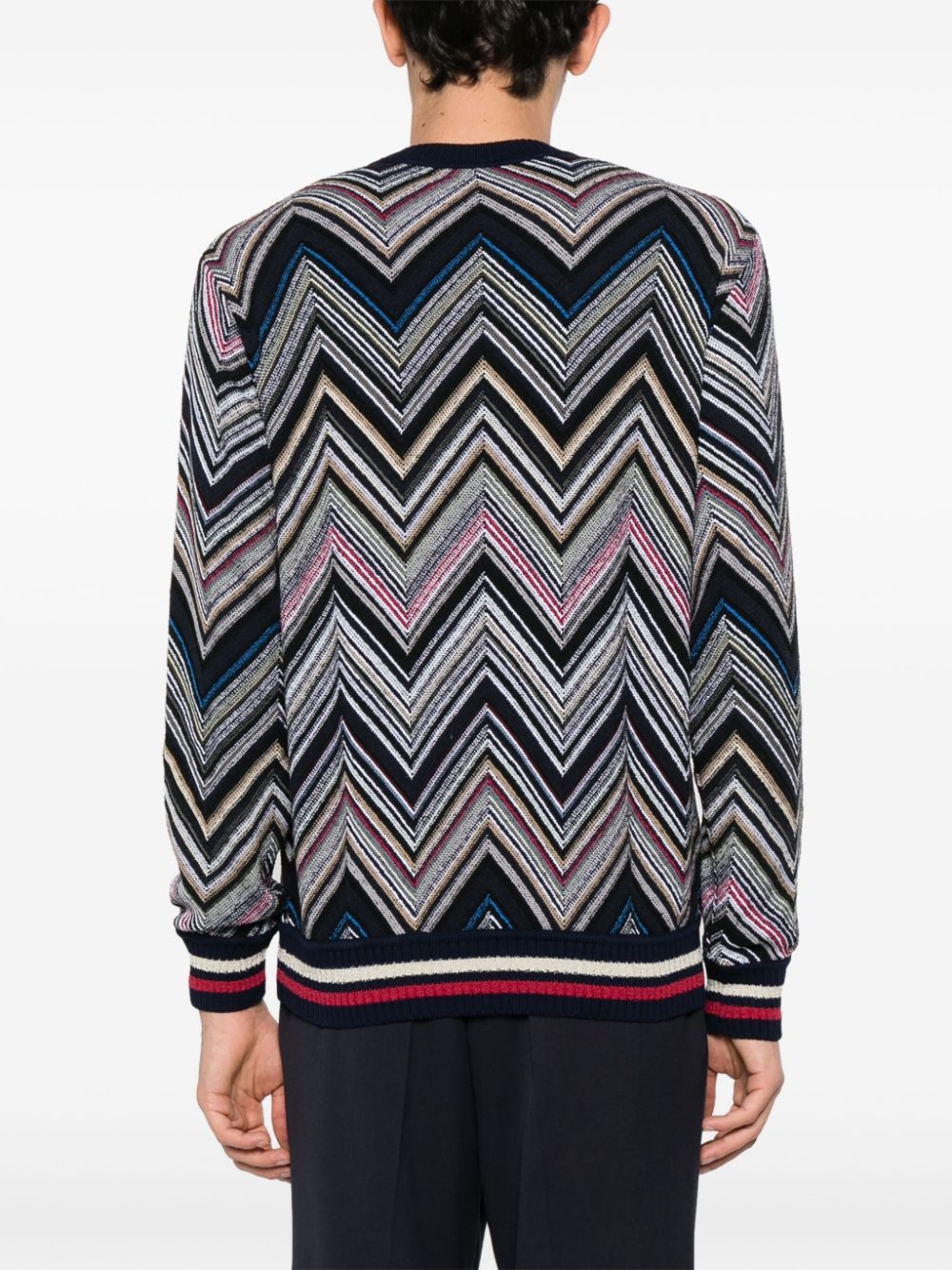 chevron-knit jumper - 4