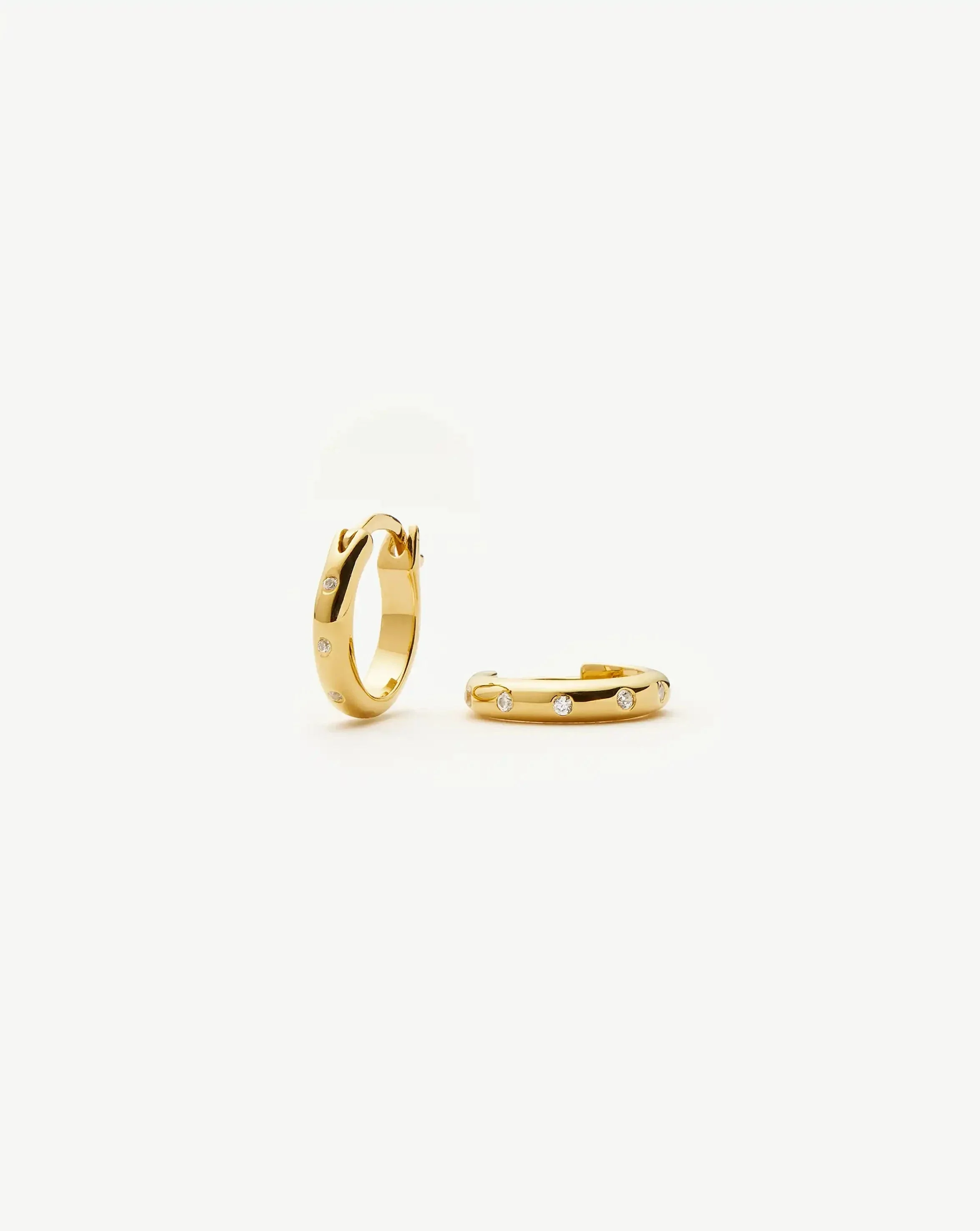 Mini Solar Studded Hoop Earrings - 1