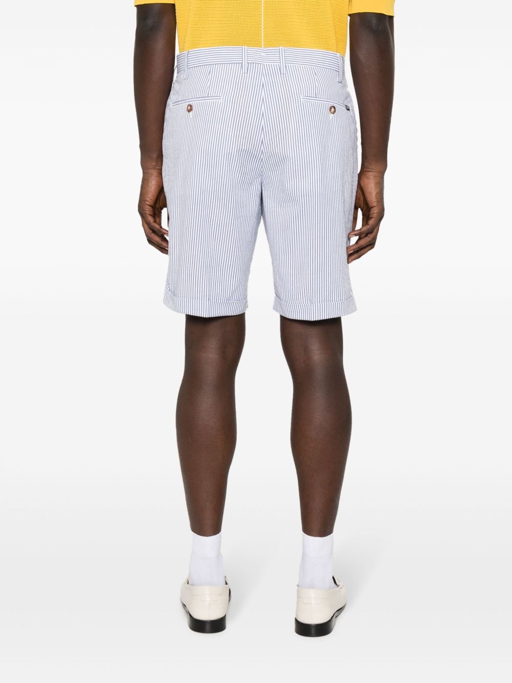 striped cotton chino shorts - 4