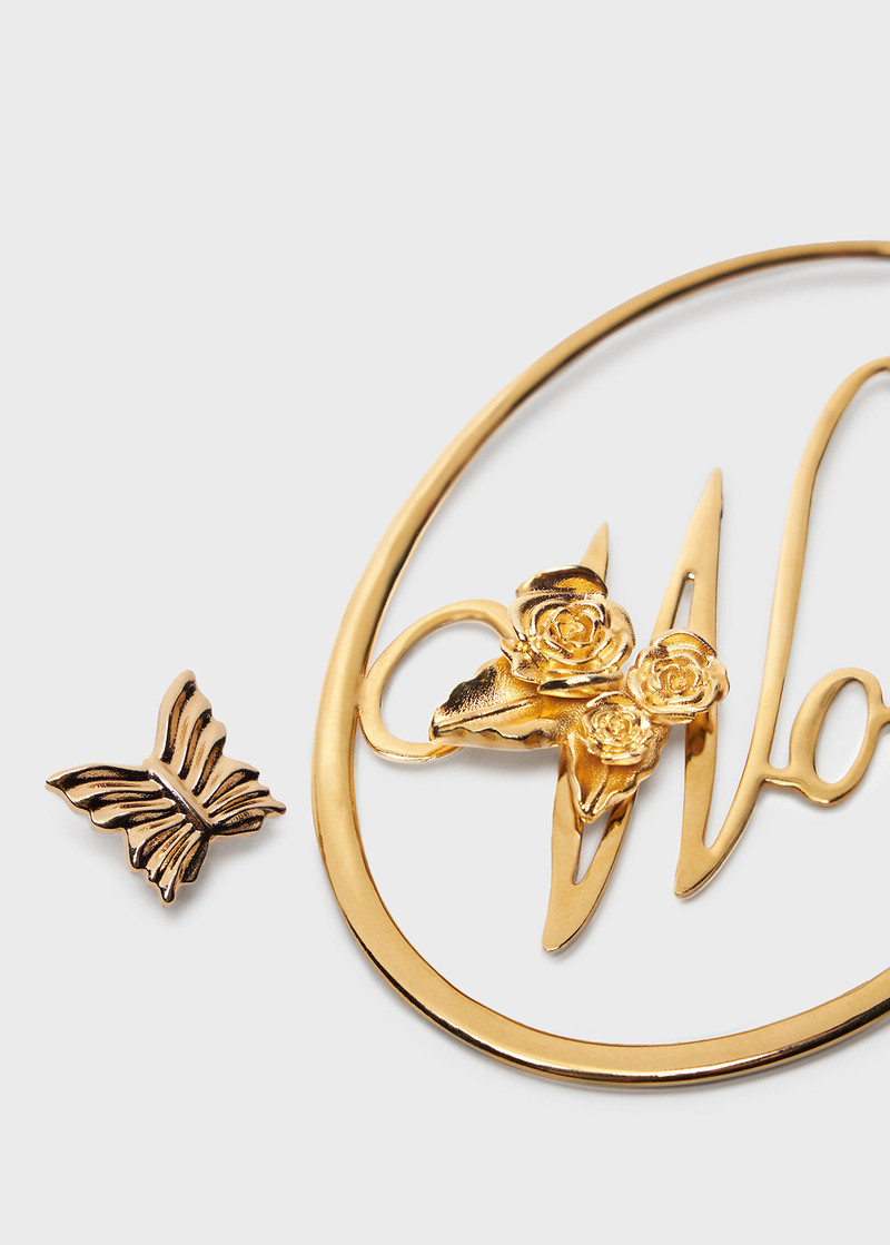 Blumarine BRASS EARRINGS WITH “WOOF” LETTERING outlook
