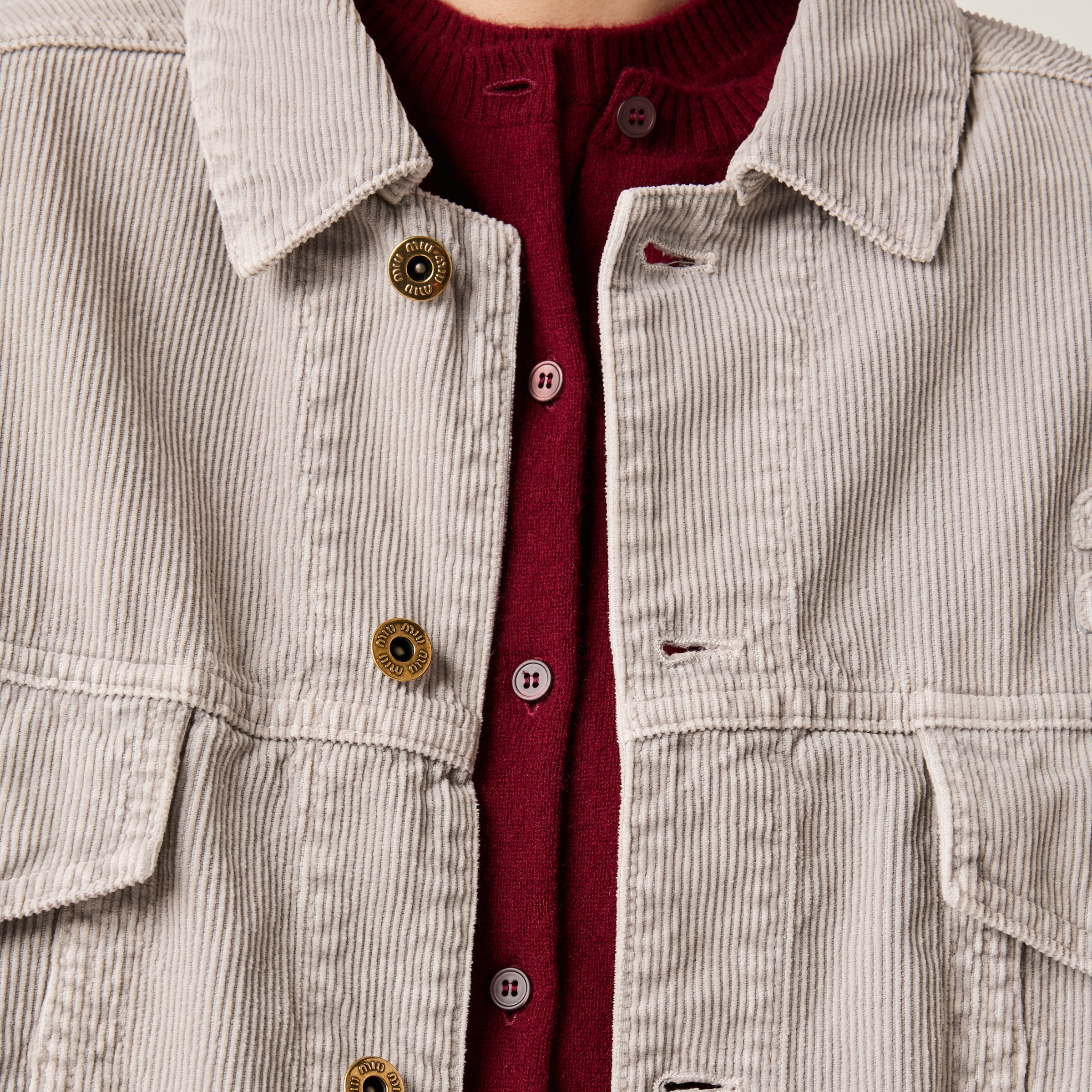 ☆VOCAVACA☆EMBROIDERY VELVET BLOUSON JACKET Miu Miu Washed velvet blouson jacket | REVERSIBLE