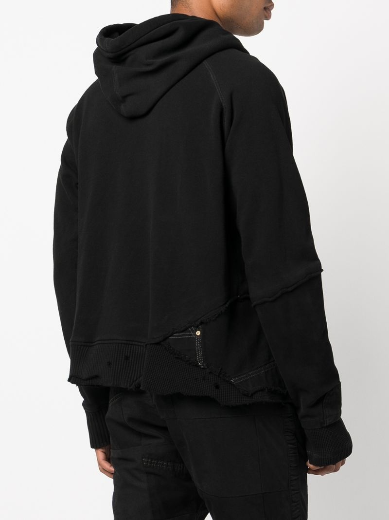 patchwork cotton hoodie - 4