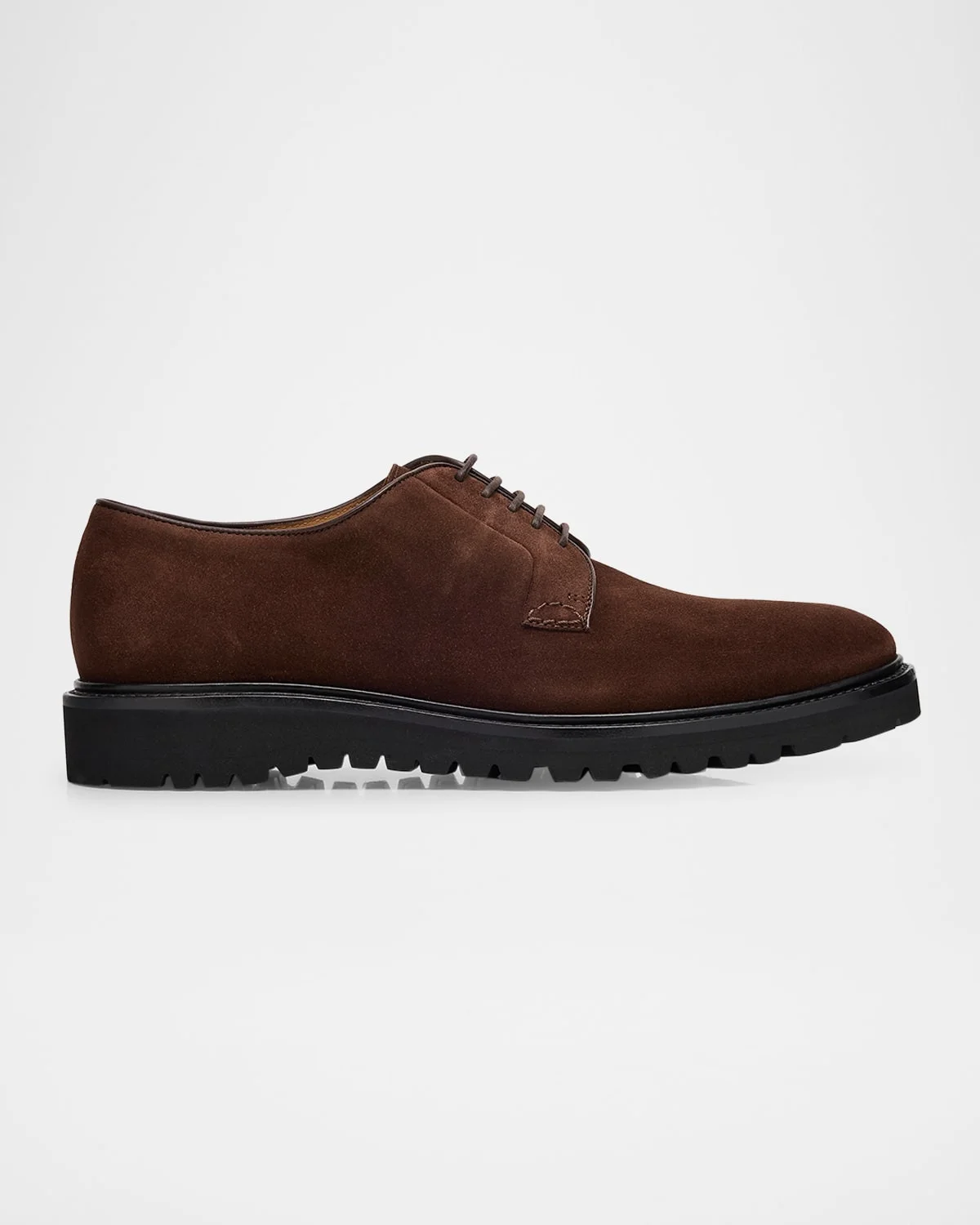 Men's Suede Rubber-Sole Derby Shoes - 1