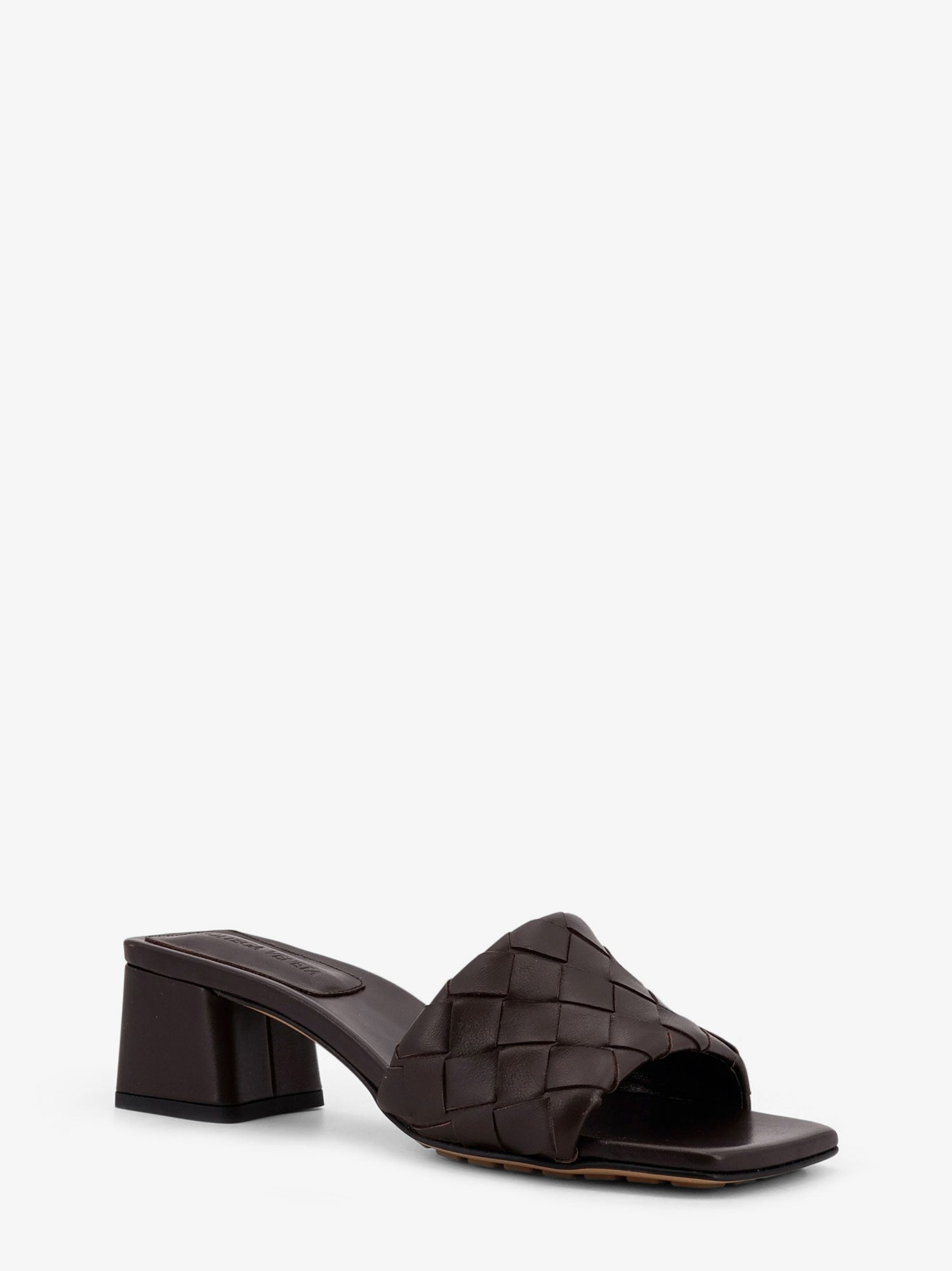 Bottega Veneta Women Leather Heel Sandals With Intrecciato Motif - 2