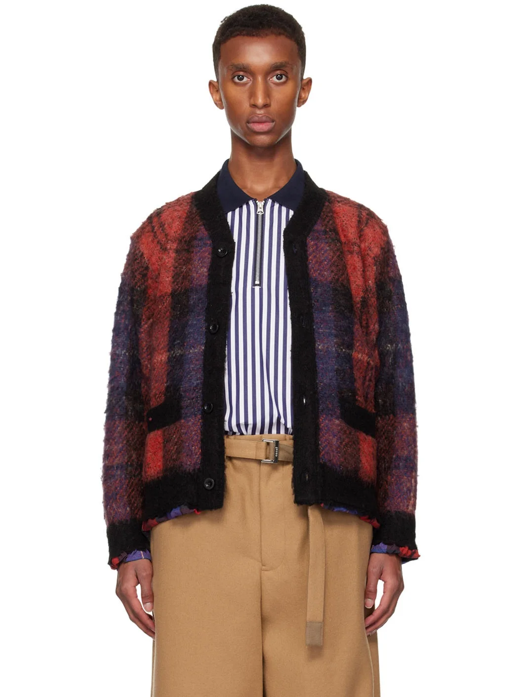 SSENSE Exclusive Red Check Cardigan - 1