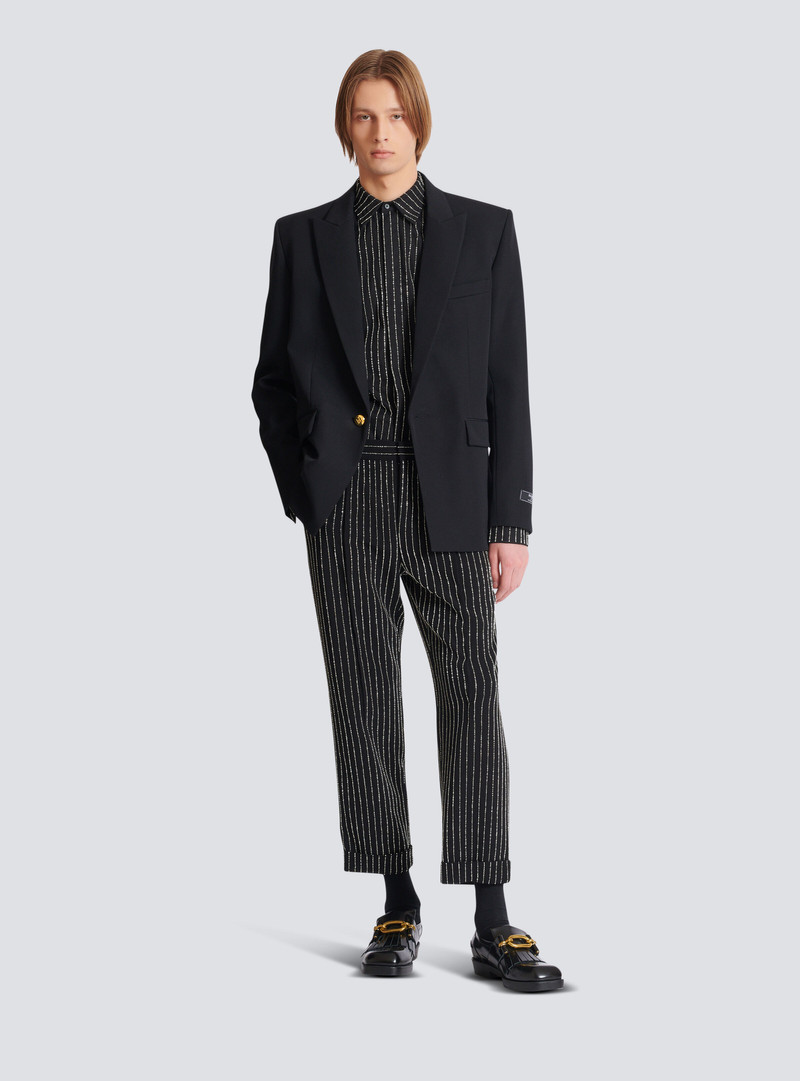 Balmain Straight-leg trousers with crystal stripes outlook