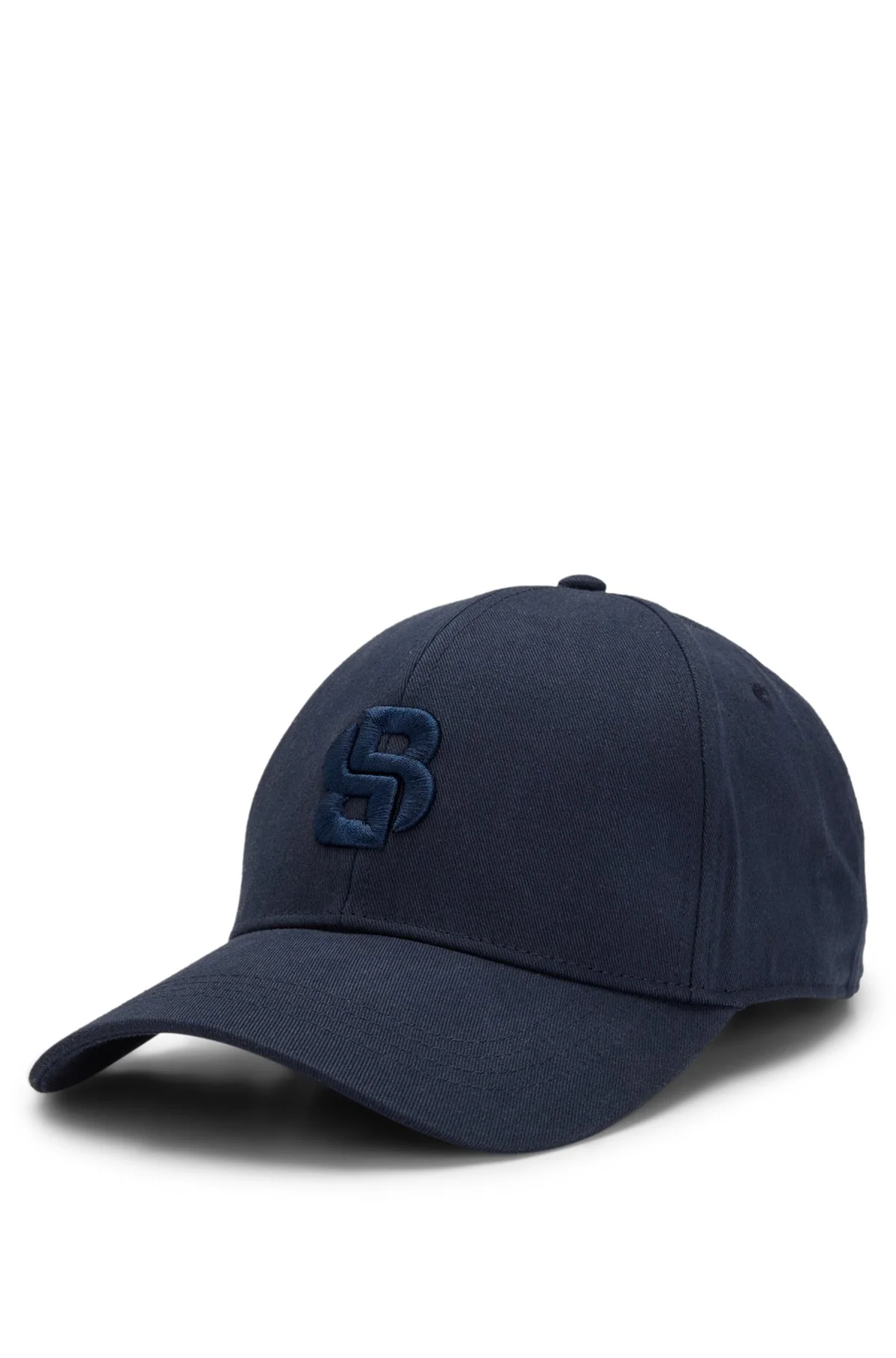 COTTON-TWILL CAP WITH EMBROIDERED DOUBLE B MONOGRAM - 1