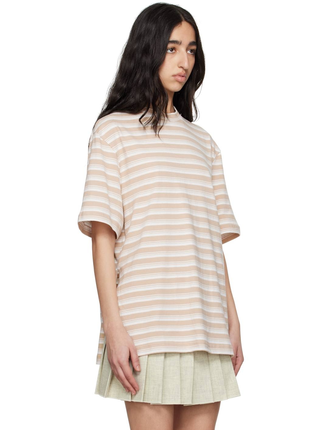 White & Beige Oversized T-shirt - 2