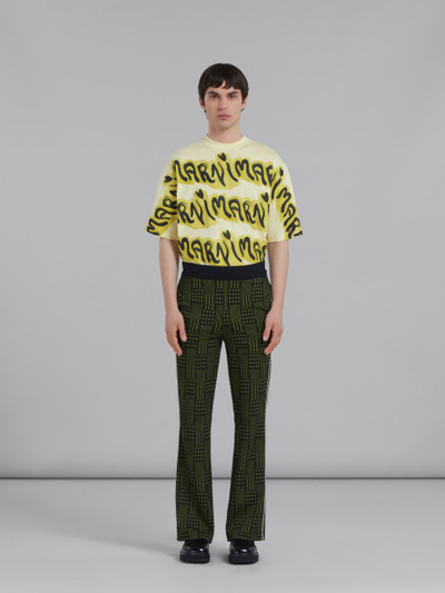 Marni GREEN JERSEY TROUSERS WITH CHECKS AND STRIPES outlook