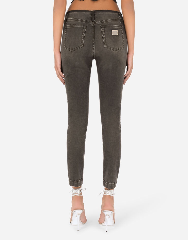 Cotton jeans with raw-cut waistband - 2