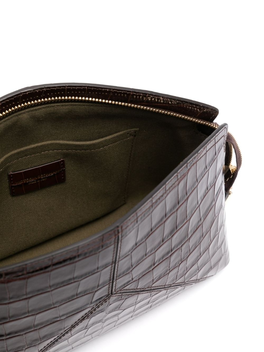 croc-embossed clutch bag - 5