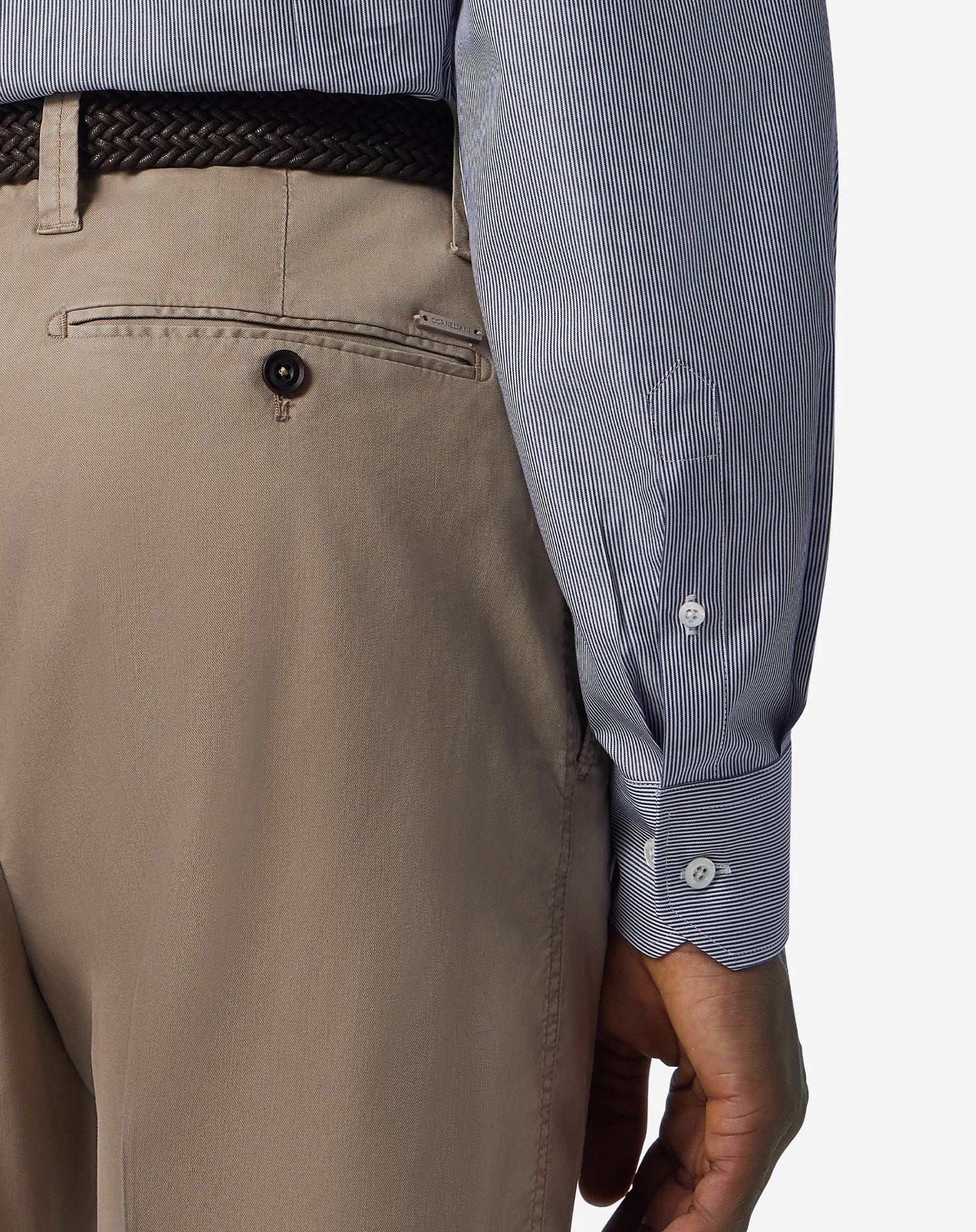 Beige stretch lyocell cotton trousers - 5
