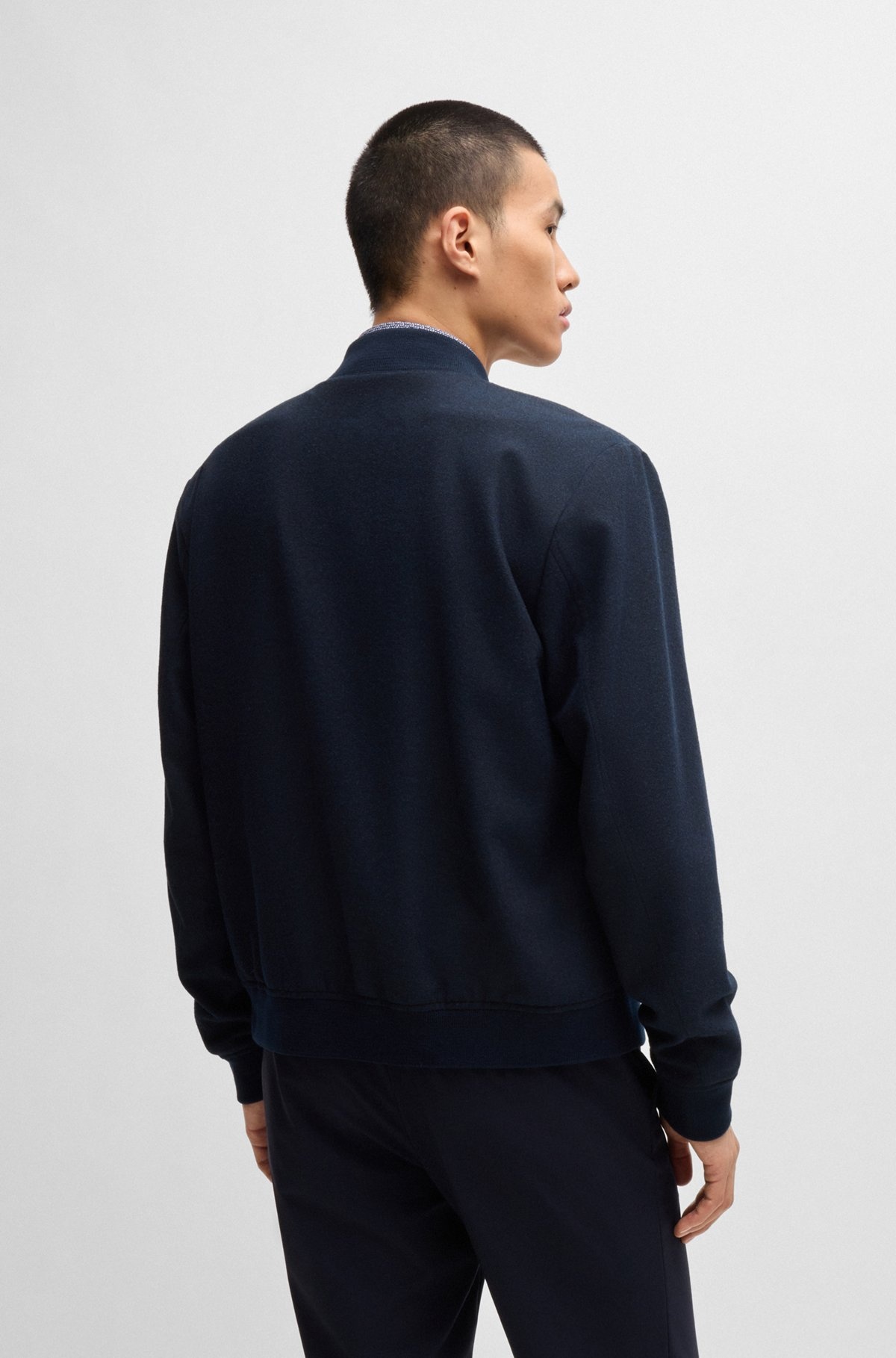 SLIM-FIT JACKET WITH TWO-WAY FRONT ZIP - 4