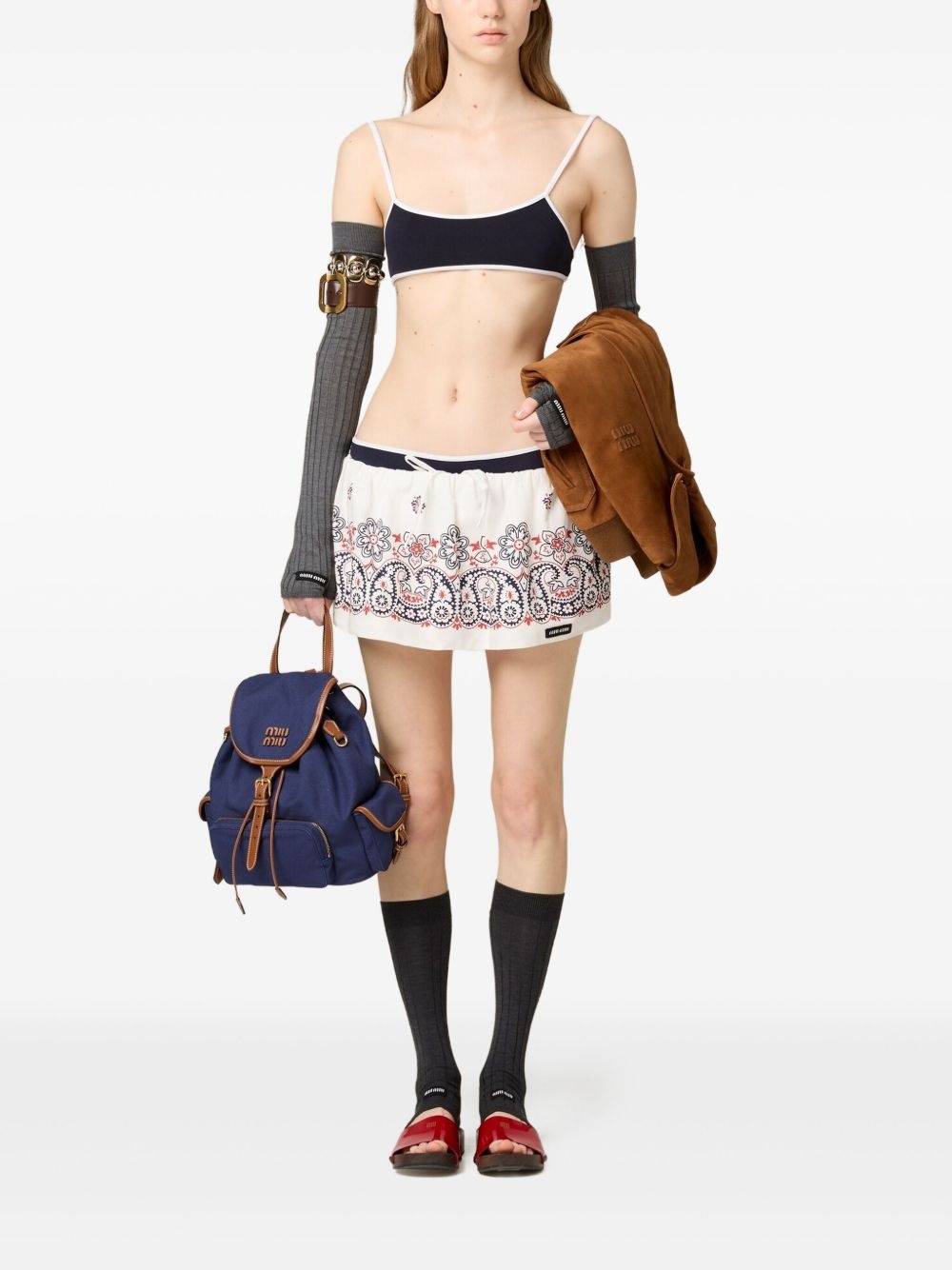 Slubbed poplin skort - 2