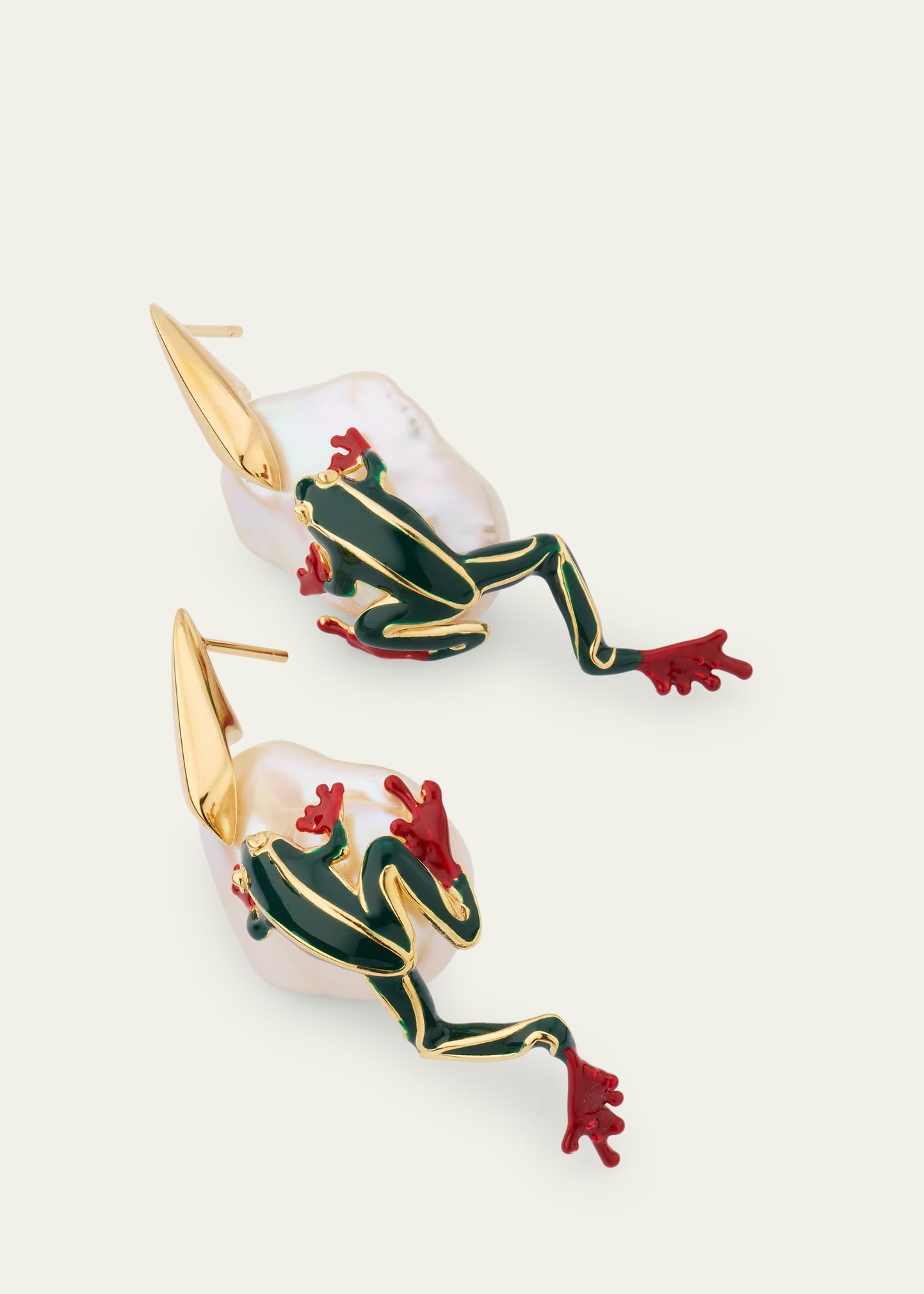 Rana Frog Enameled Earrings - 3
