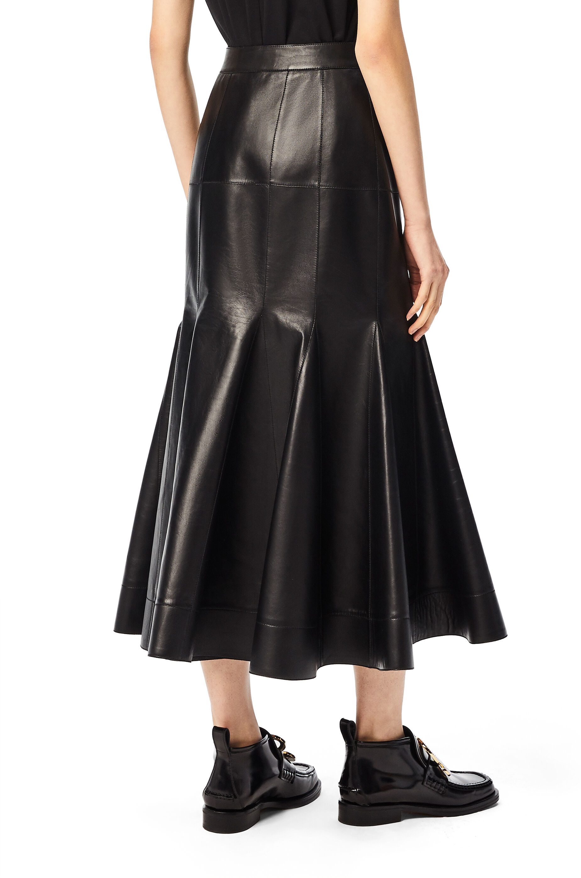 Godet skirt in nappa - 4