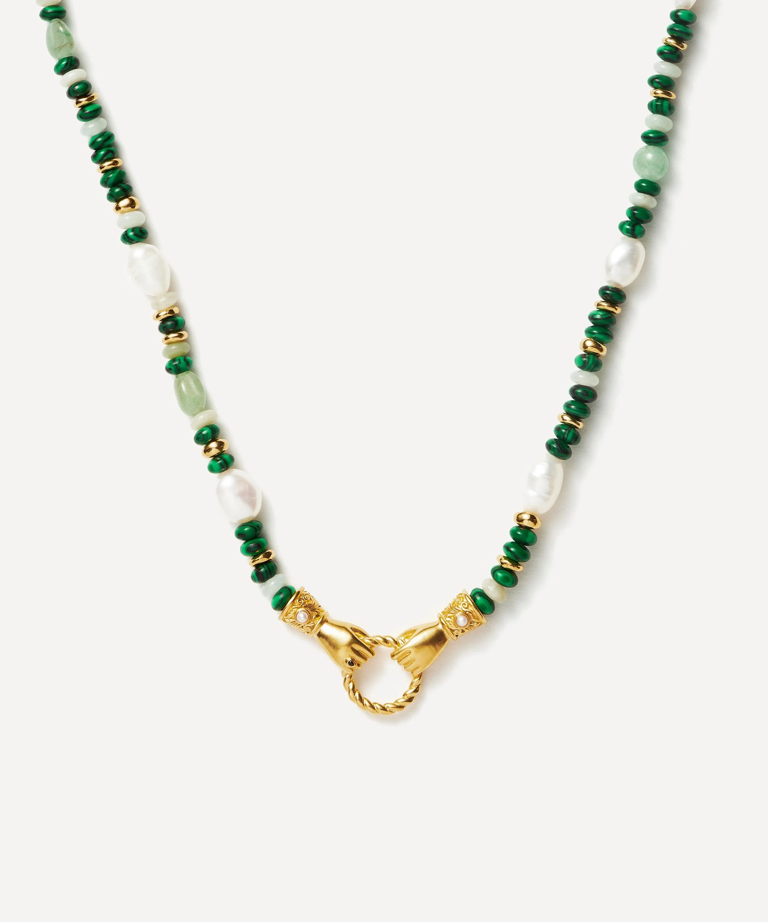 18ct Gold-Plated Harris Reed In Good Hands Beaded Gemstone Necklace - 1