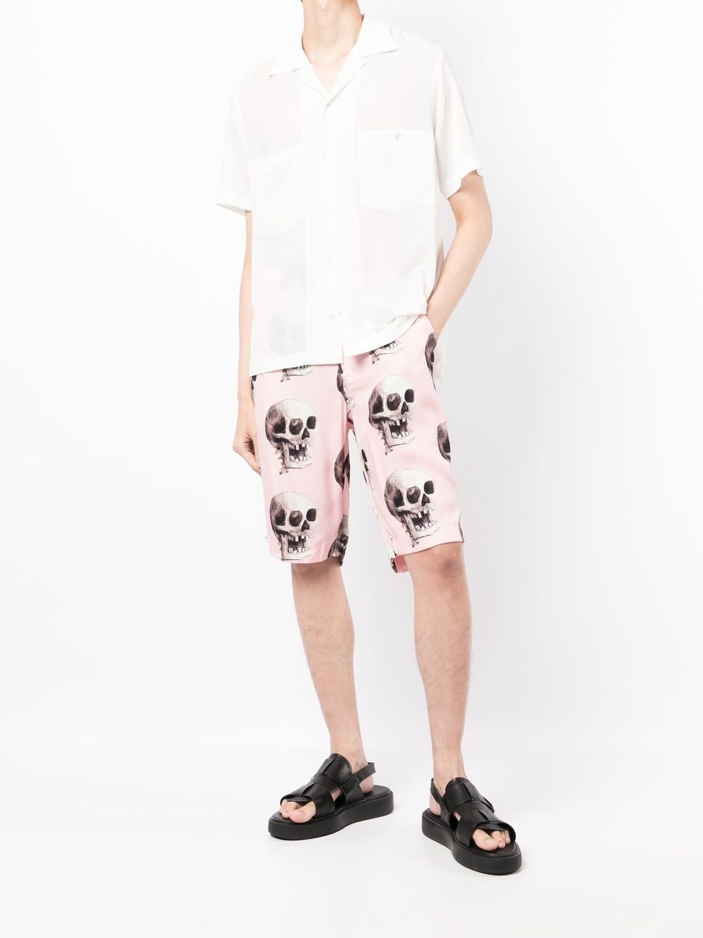 SKULL GRAPHIC-PRINT BERMUDA SHORTS - 3