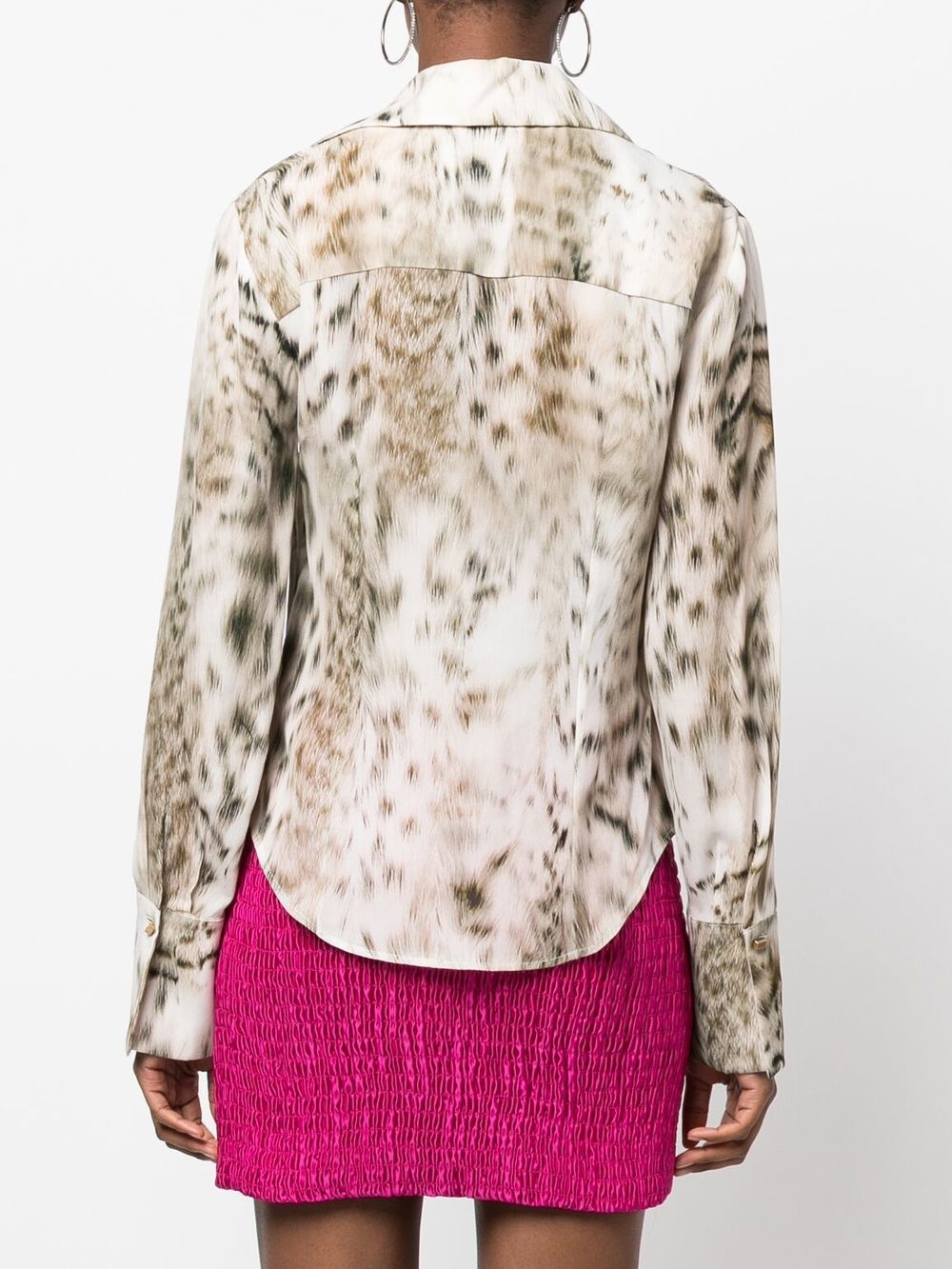 leopard-print silk blouse - 4