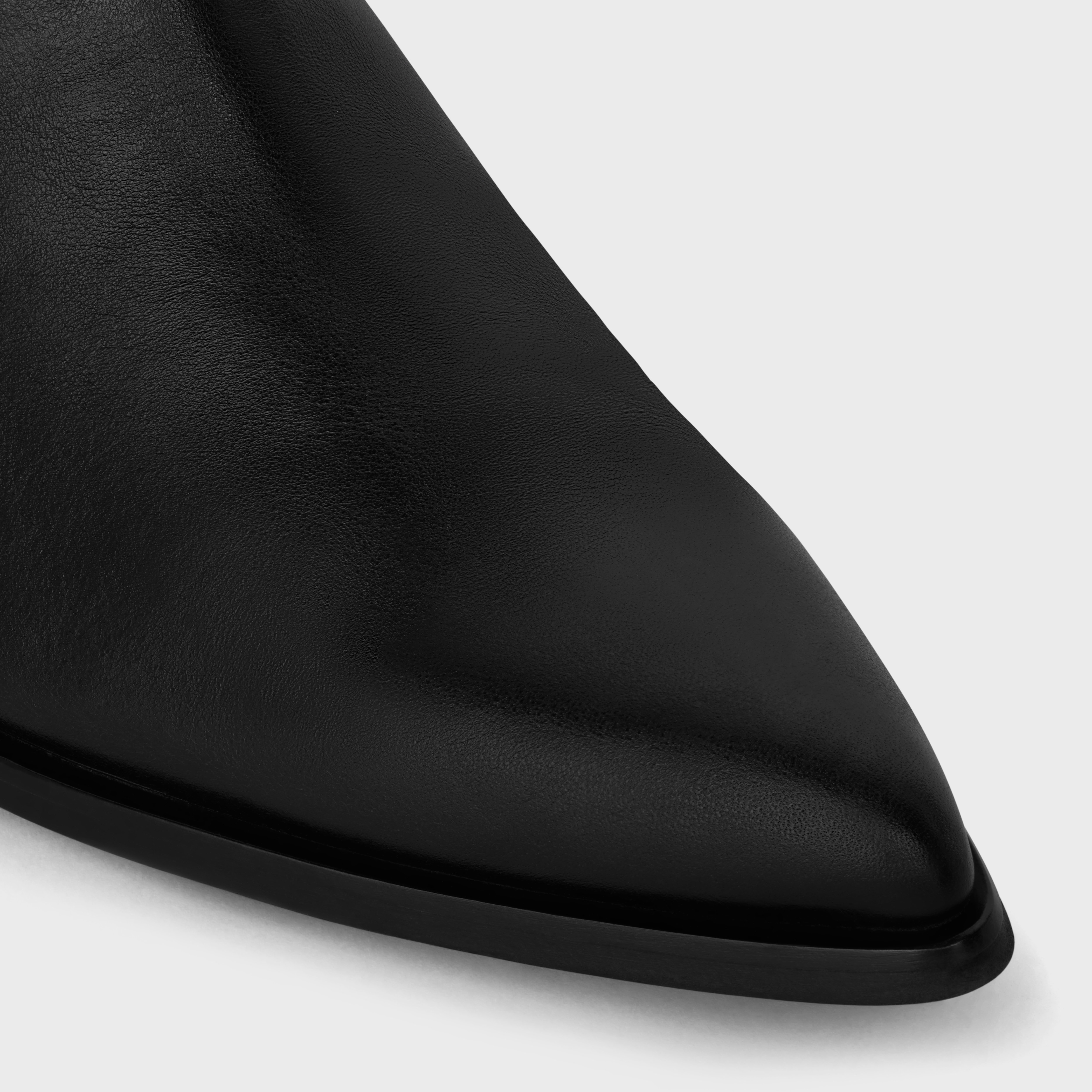 DOUBLE BUCKLE ZIPPED CONIQUE BOOT in SHINY CALFSKIN - 4