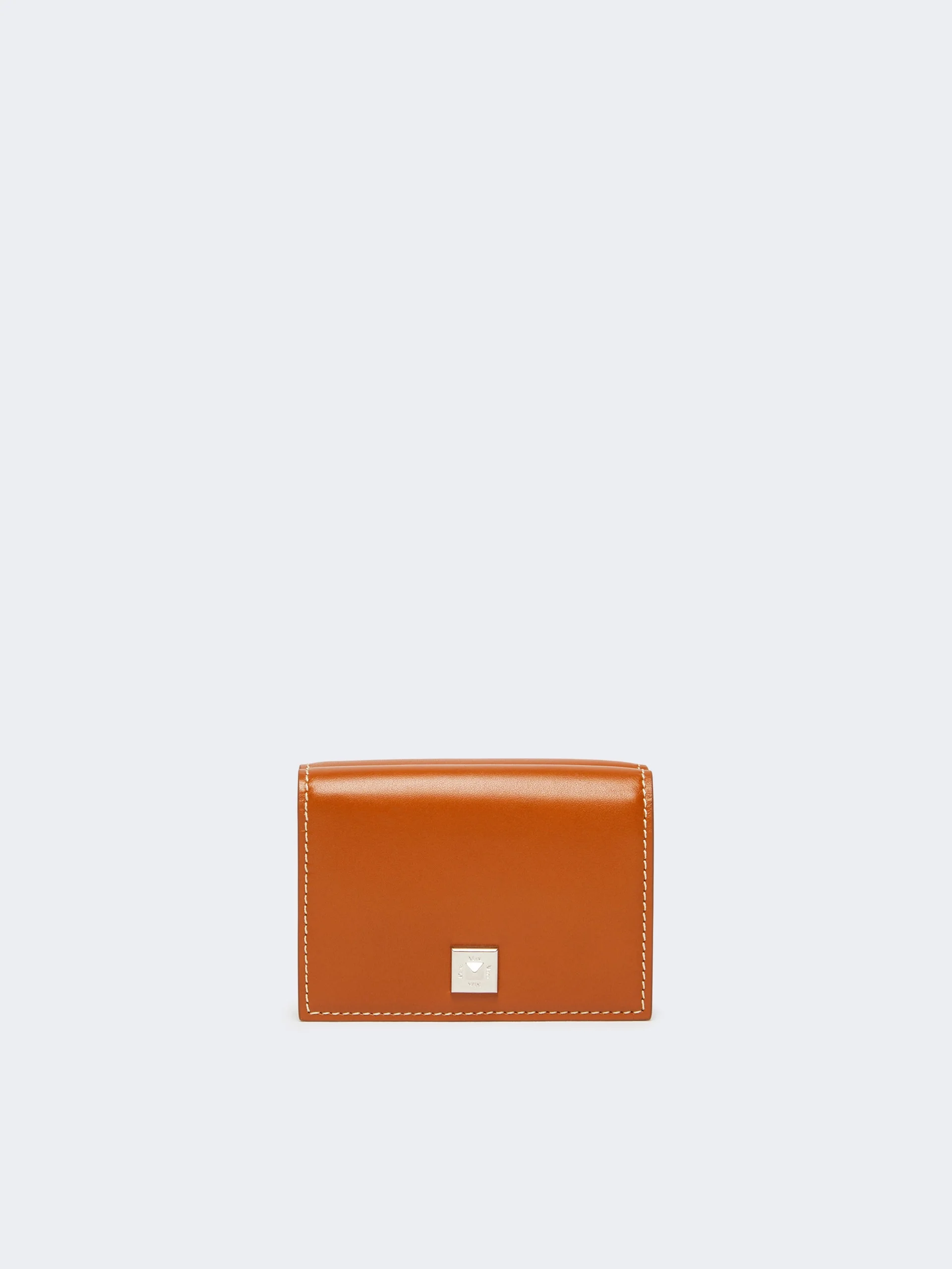 COMPACTWALLET2 Leather tri-fold purse - RUST - 1