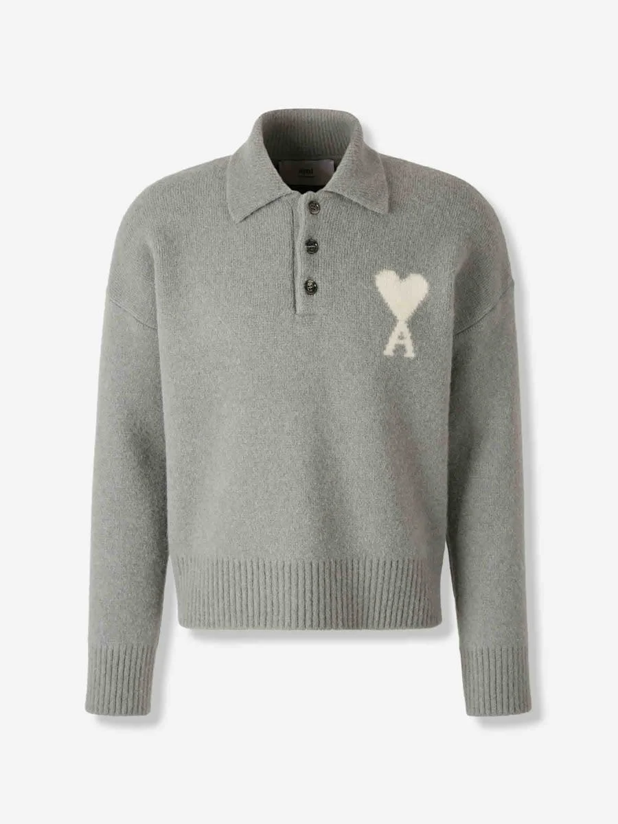 AMI Paris Polo Neck Sweater - 1