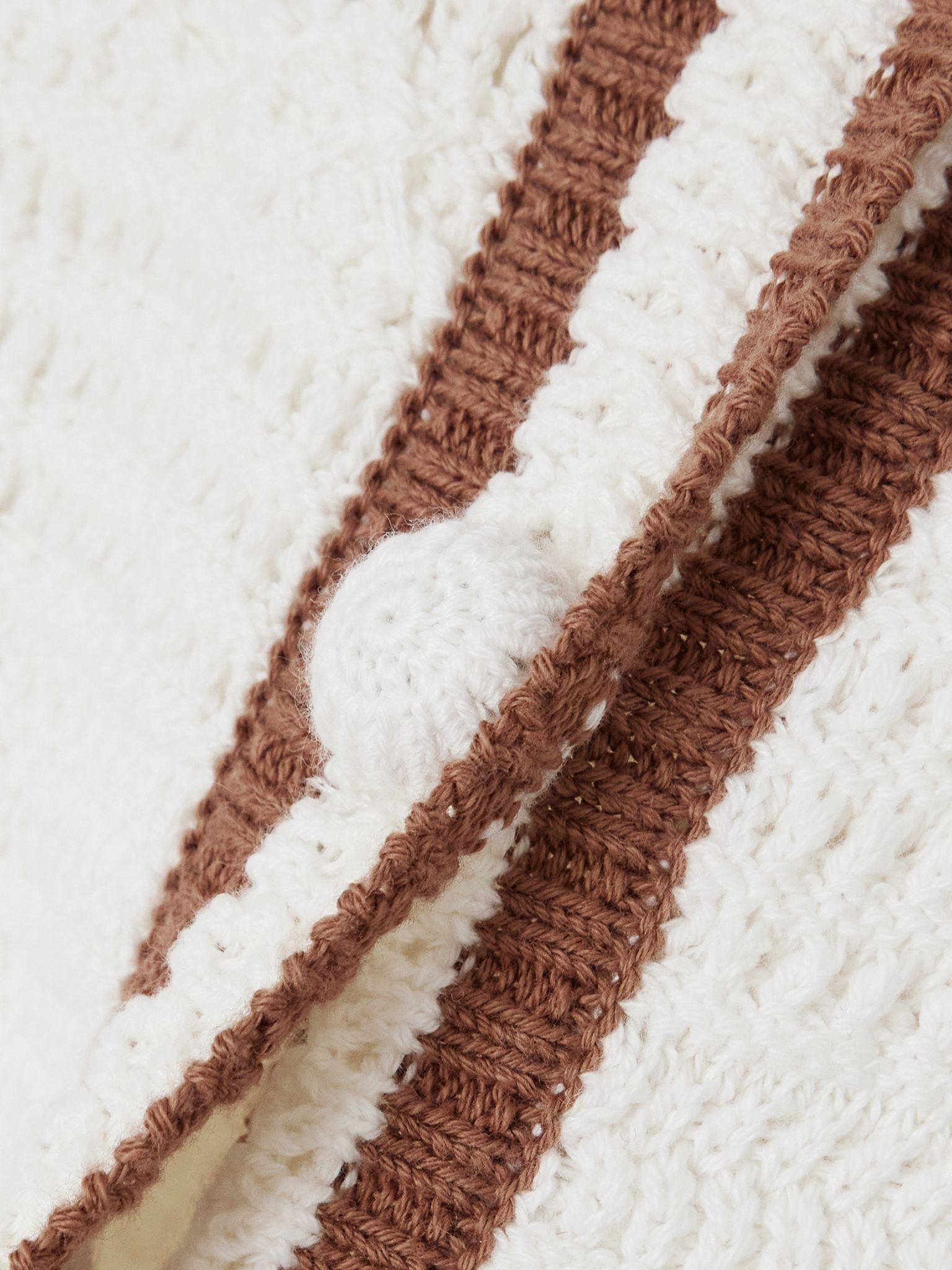 Striped cotton cardigan Off-white - 4