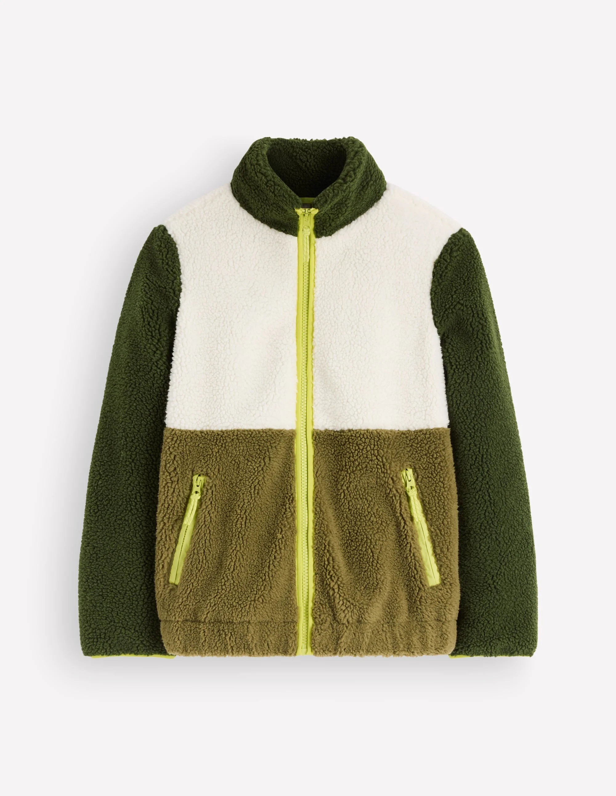 Alnwick Borg Jacket-Green, Ivory Colour Block - 1