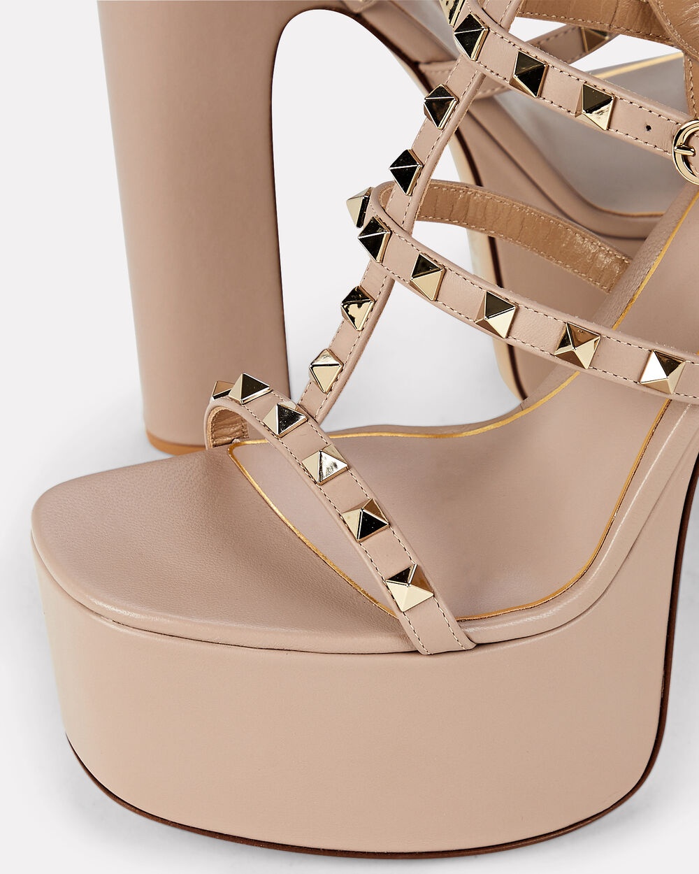 Rockstud Leather Platform Sandals - 4