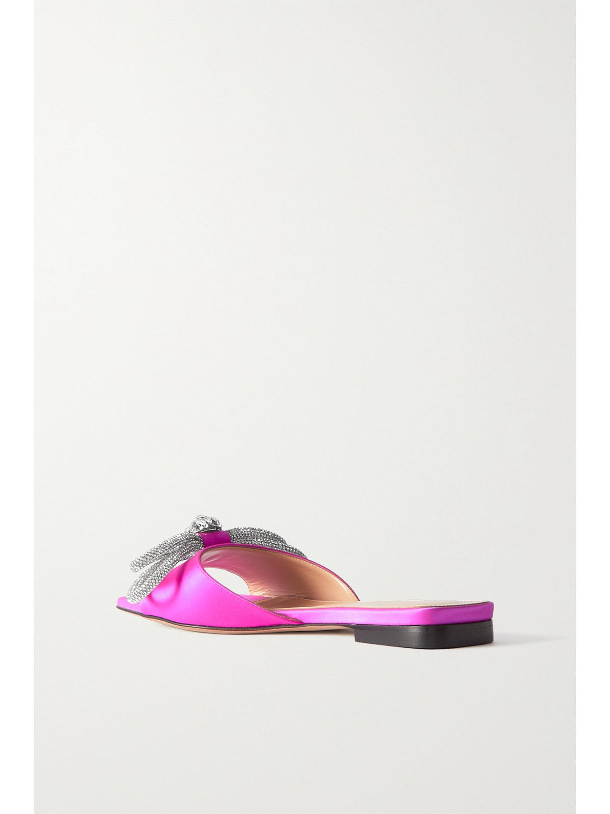 Double Bow Crystal-embellished Satin Slides - 3
