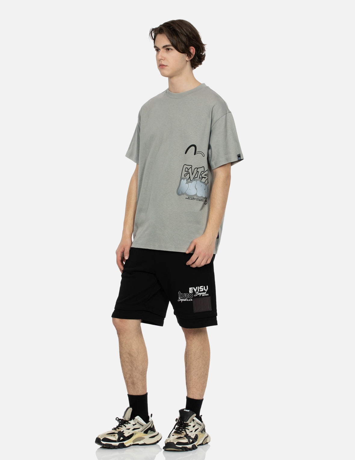 Seagull and Graffiti Logo Print Relax Fit T-Shirt - 3