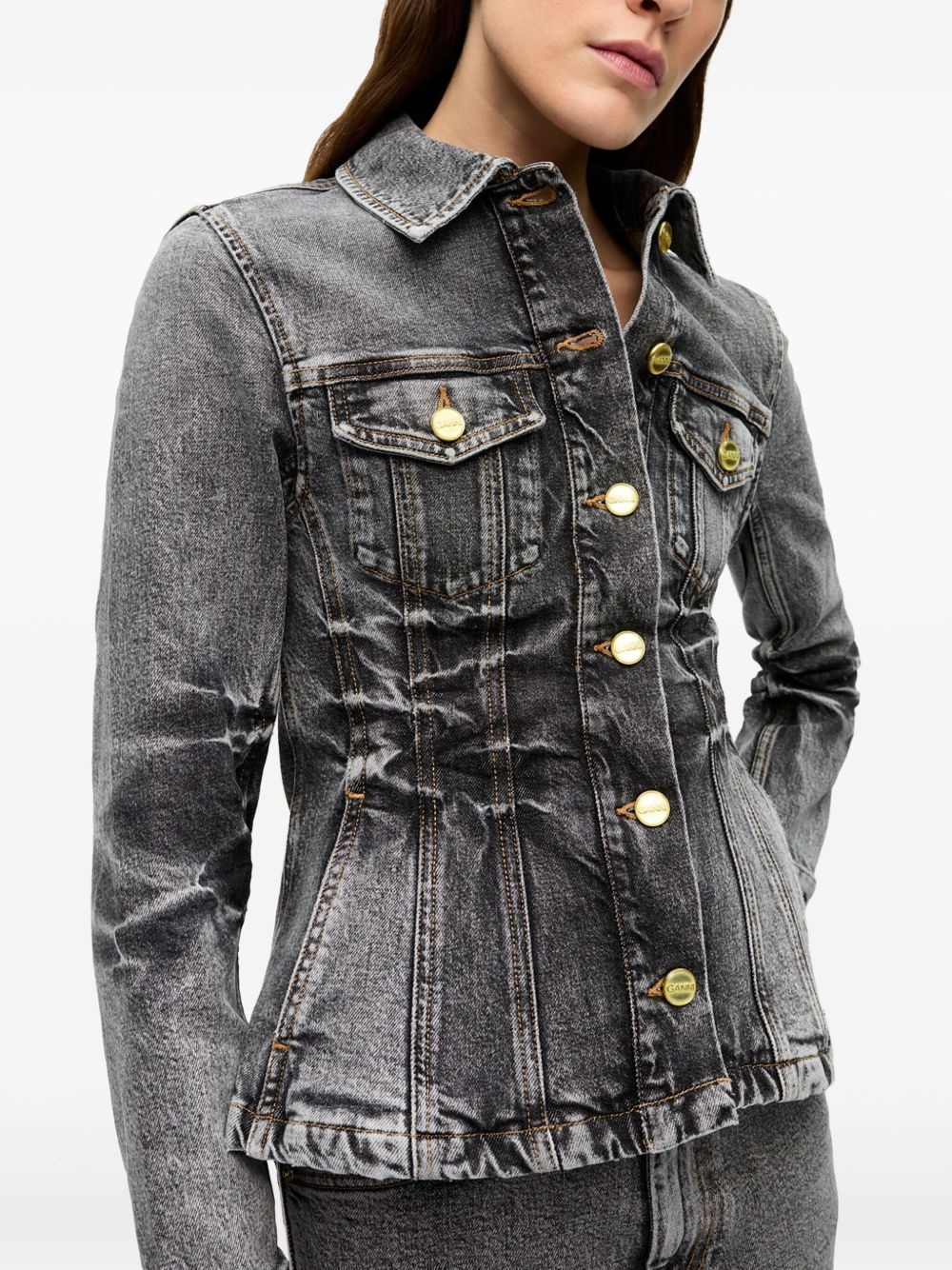 whiskering-effect denim jacket - 5