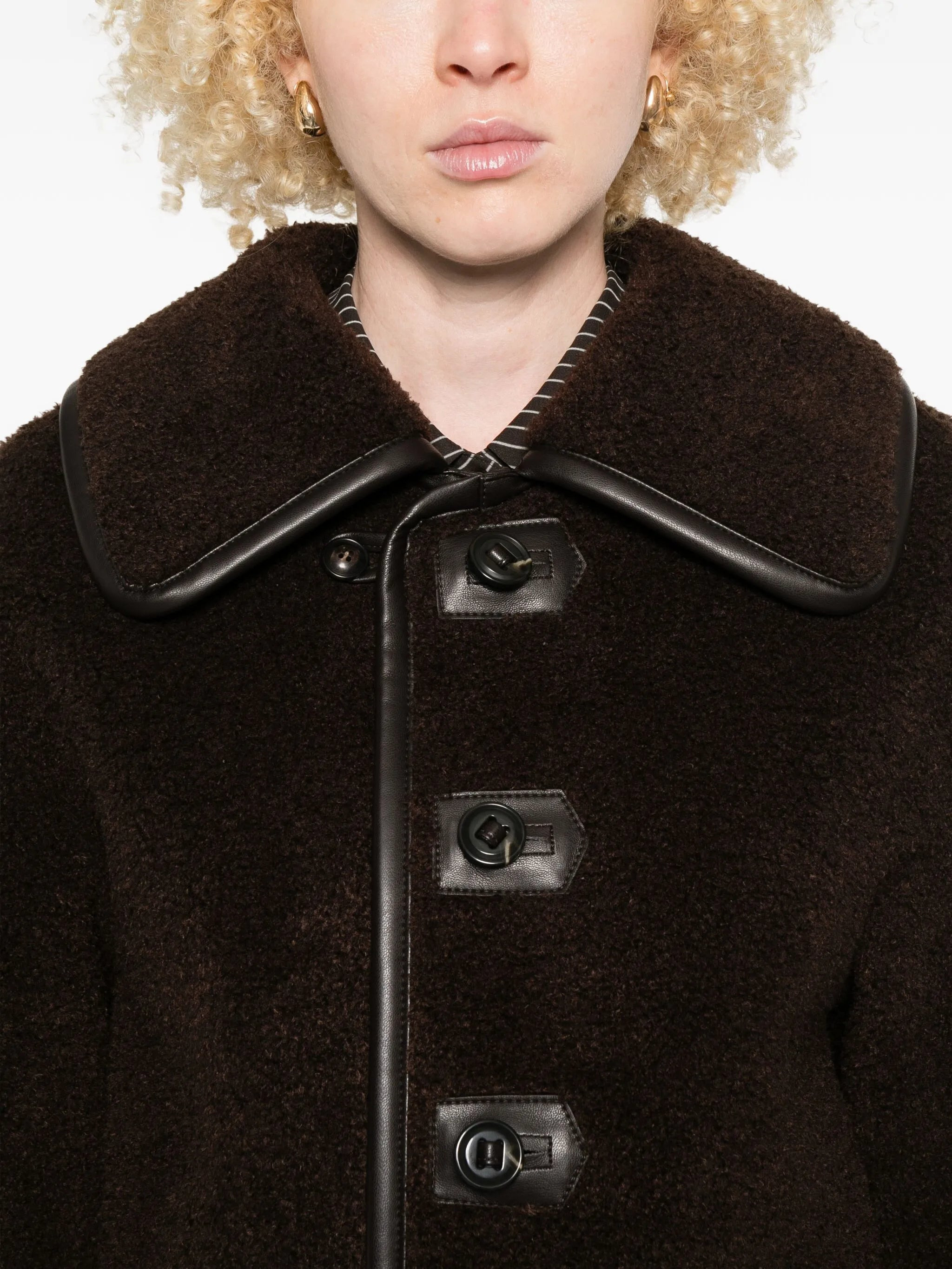 Low Classic Reversible Button-detailed Teddy Jacket - 2