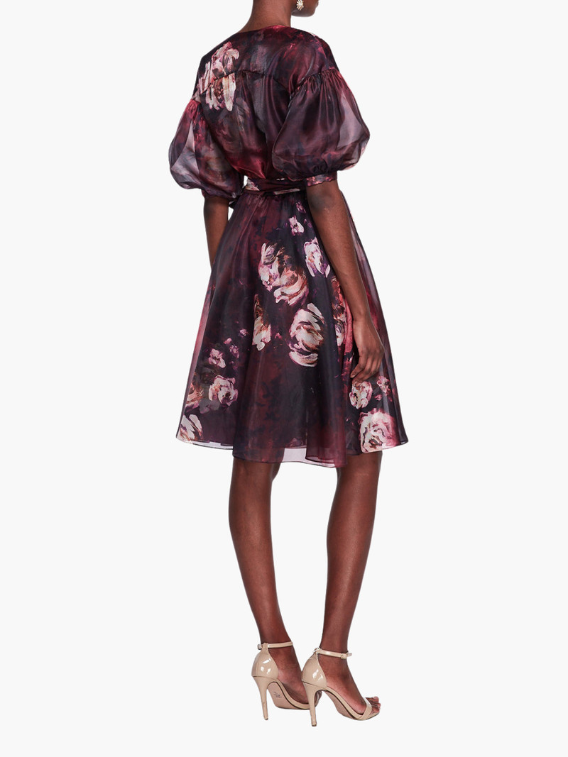 Marchesa SOFT ORGANZA WRAP MINI DRESS outlook