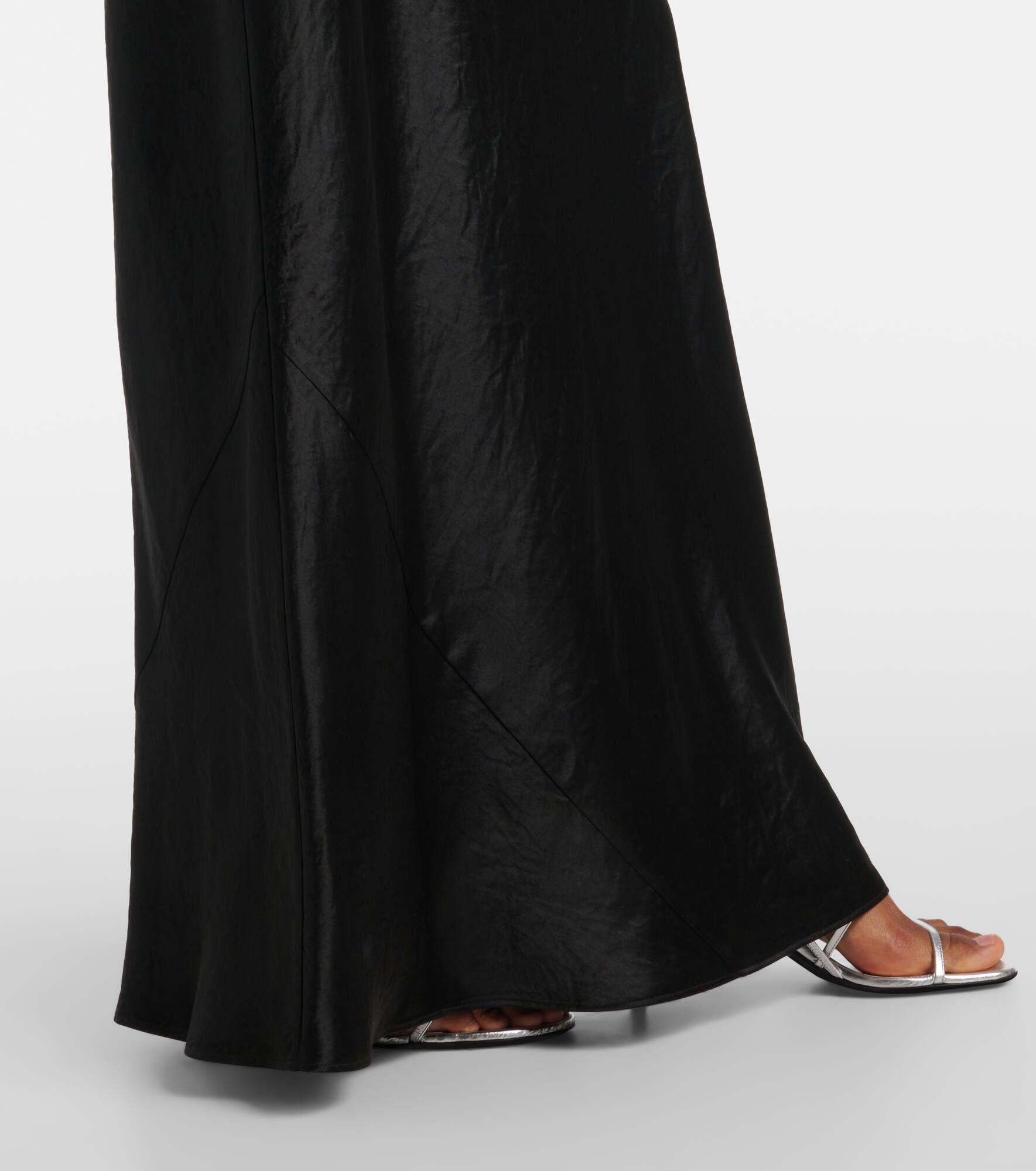 Strapless satin maxi dress - 5