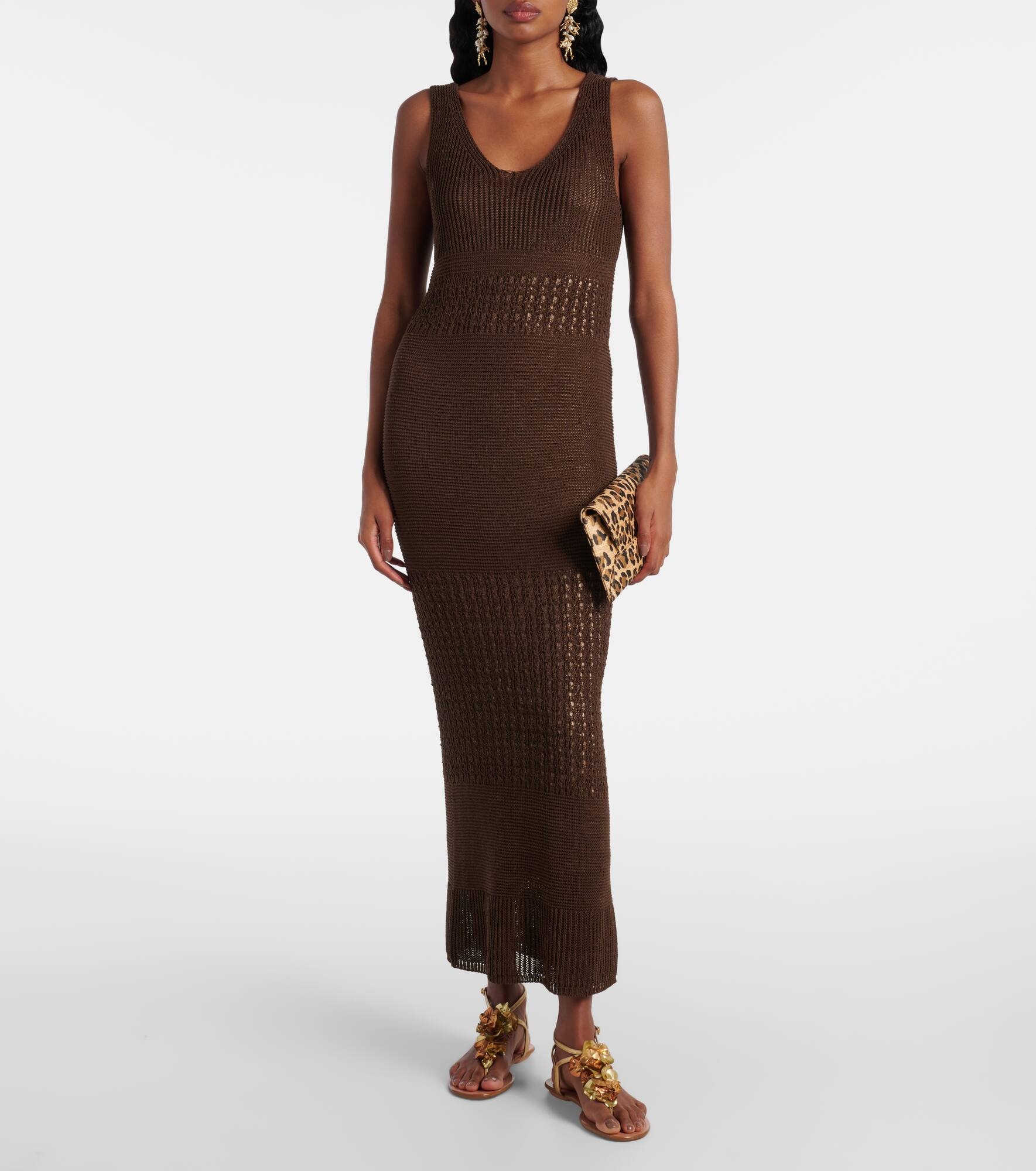 Appliqué metallic leather sandals - 3