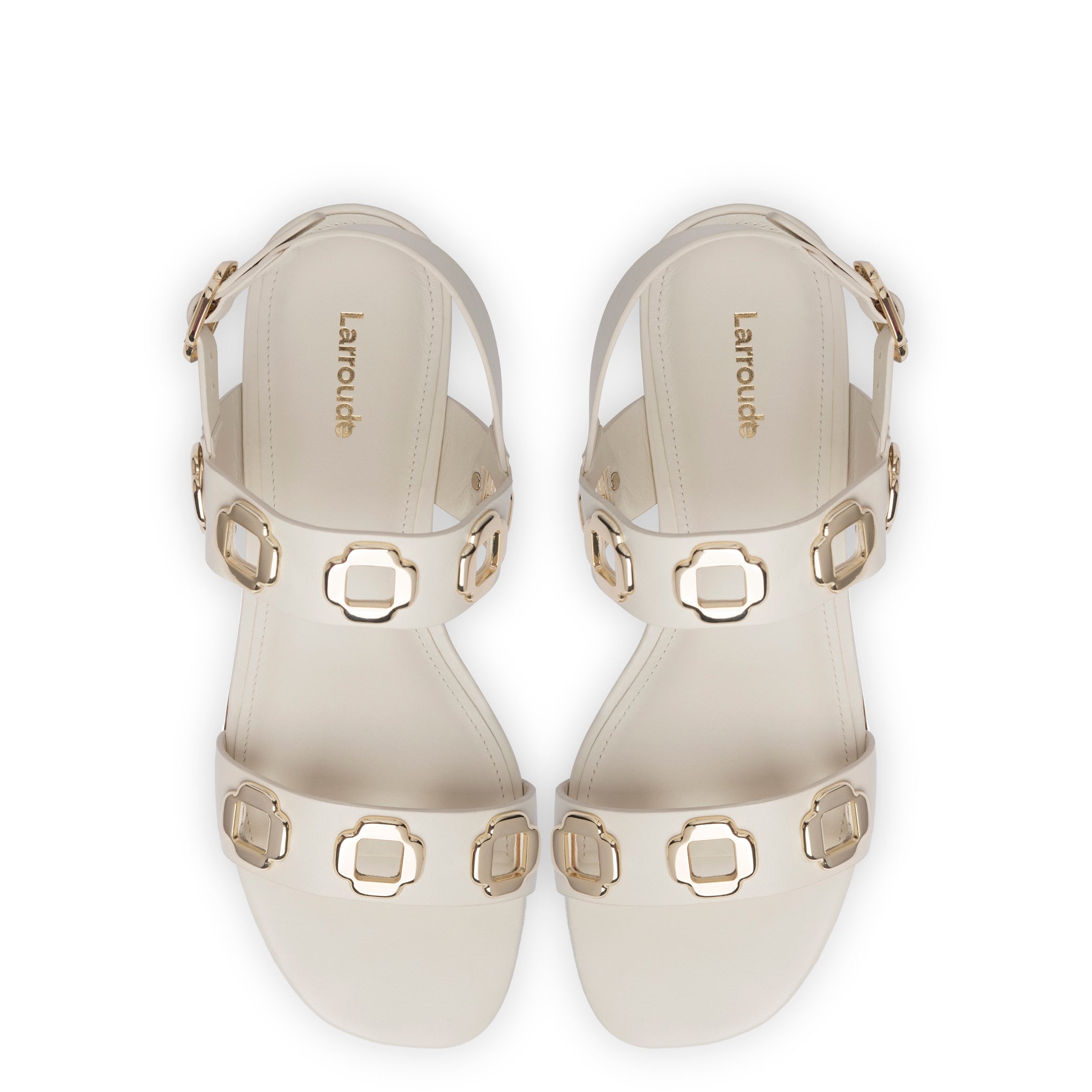 Larroude - Larroude Milan Flat Sandal In Ivory Leather - 4