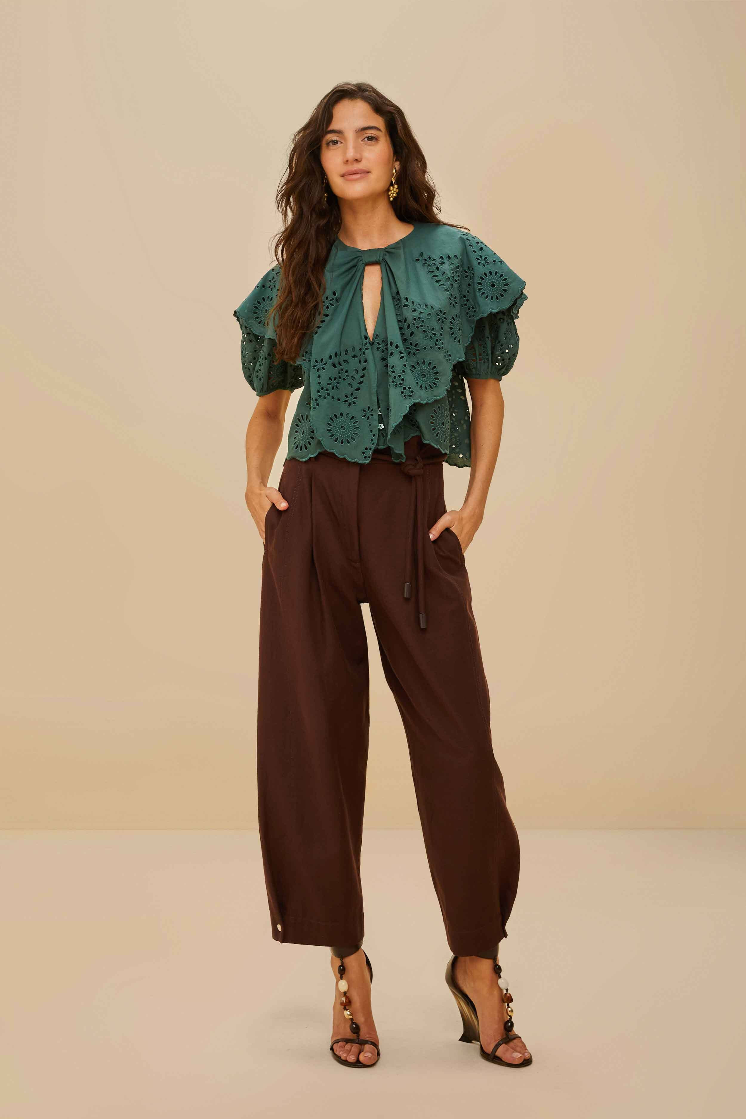 Green Maxi Lace Blouse - 2