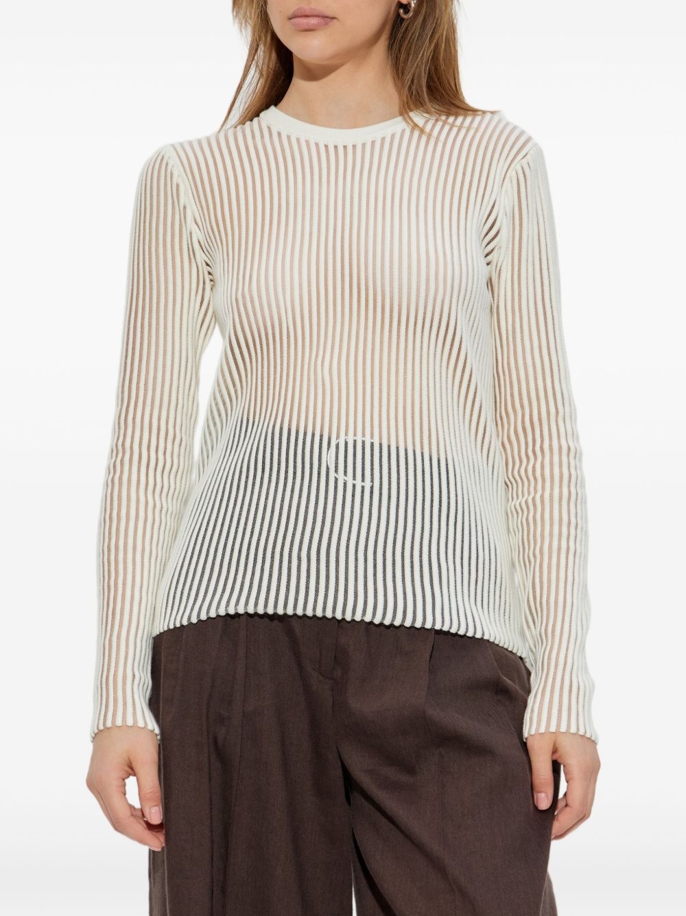 ribbed long-sleeve top - 3