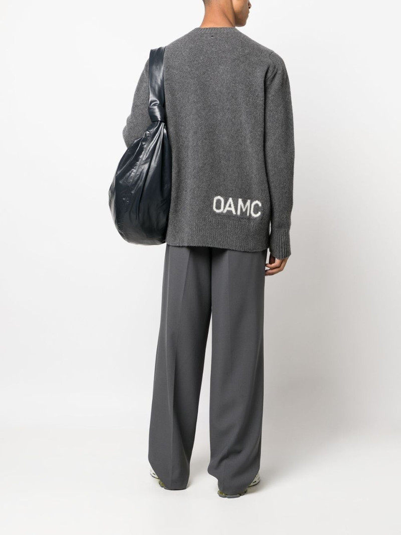 OAMC logo intarsia-knit wool jumper outlook