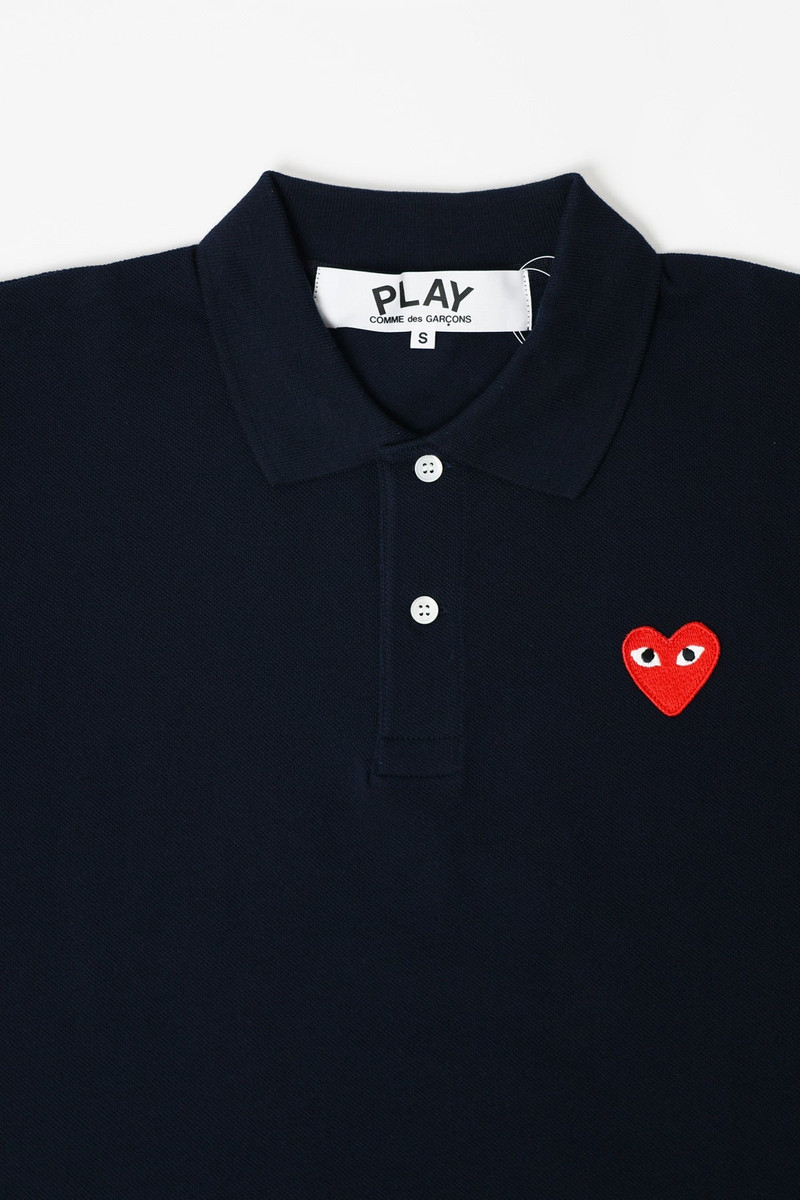 Comme des Garçons PLAY RED HEART POLO - NAVY outlook