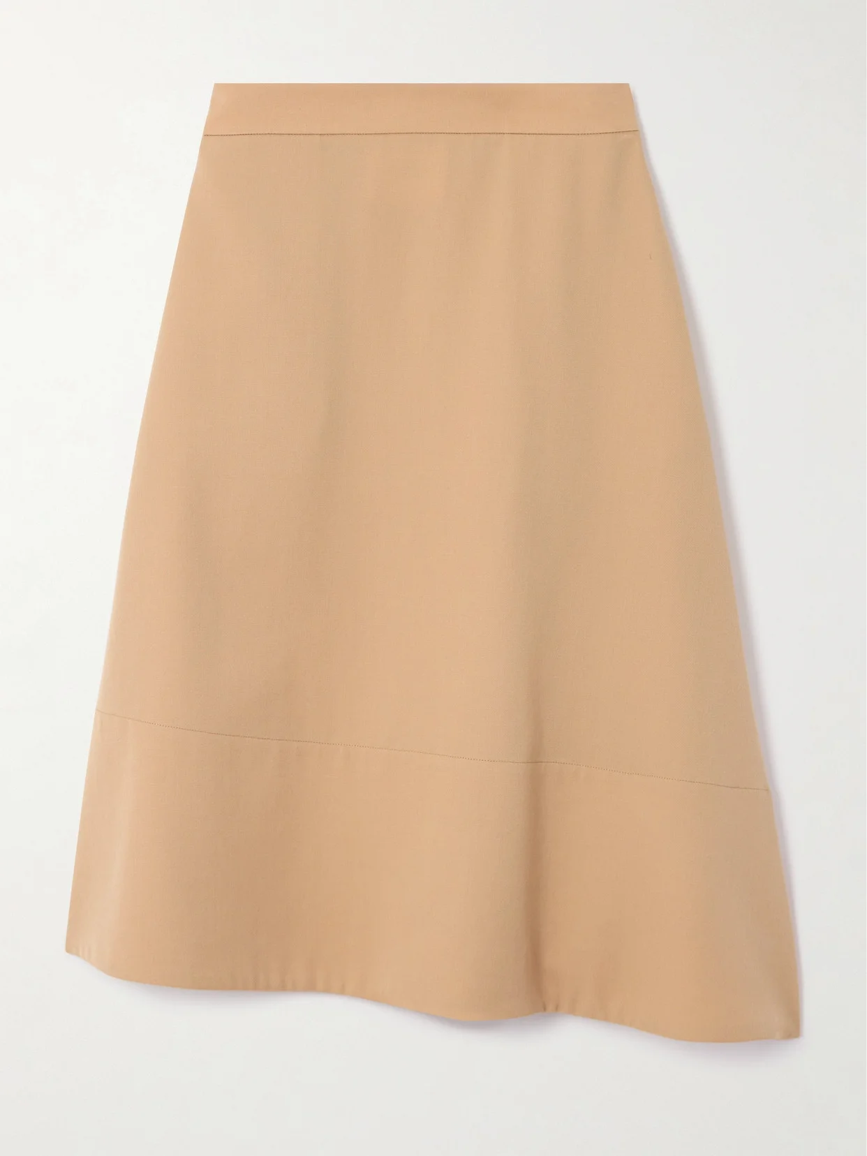 Paneled Asymmetric Wool-twill Midi Skirt - 1