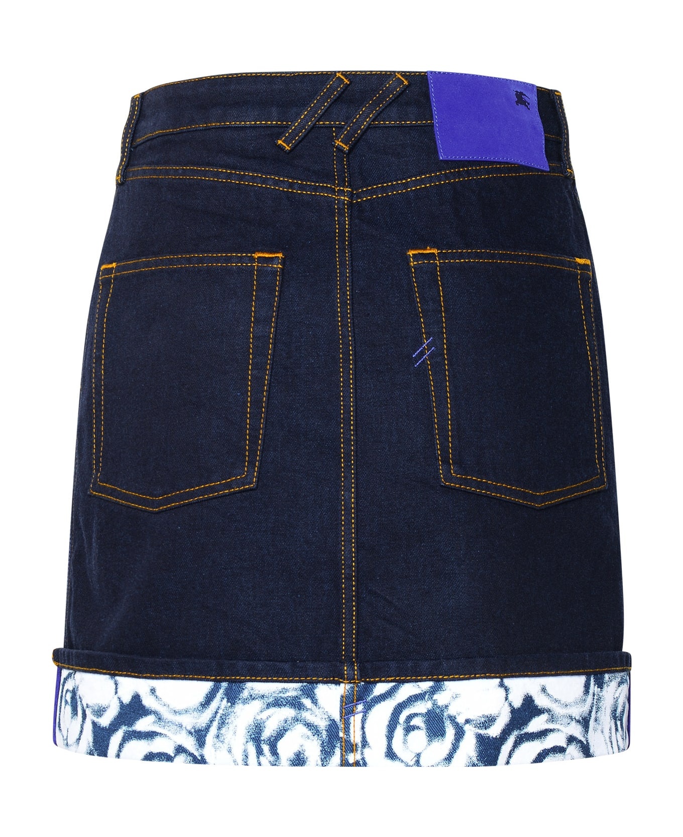 Indigo Blue Cotton Miniskirt - 3