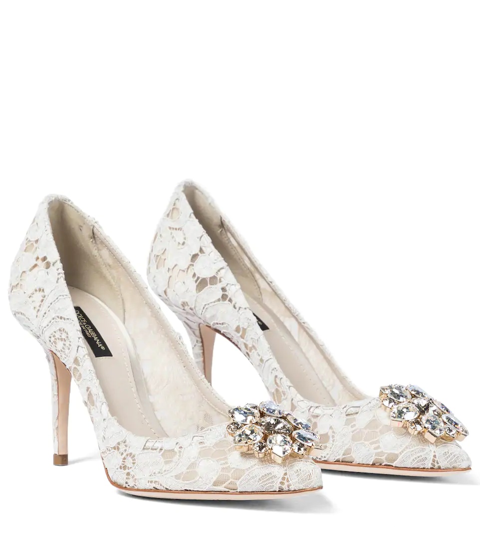 Belluci embellished lace pumps - 1