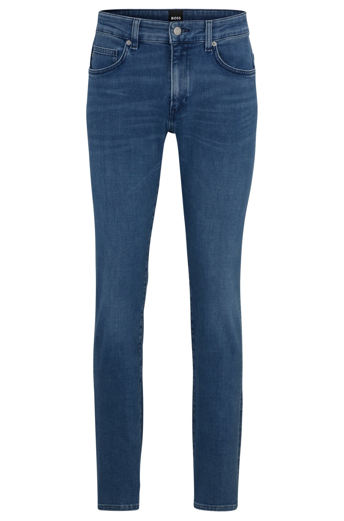 SLIM-FIT JEANS IN COAL-NAVY ITALIAN DENIM - 1