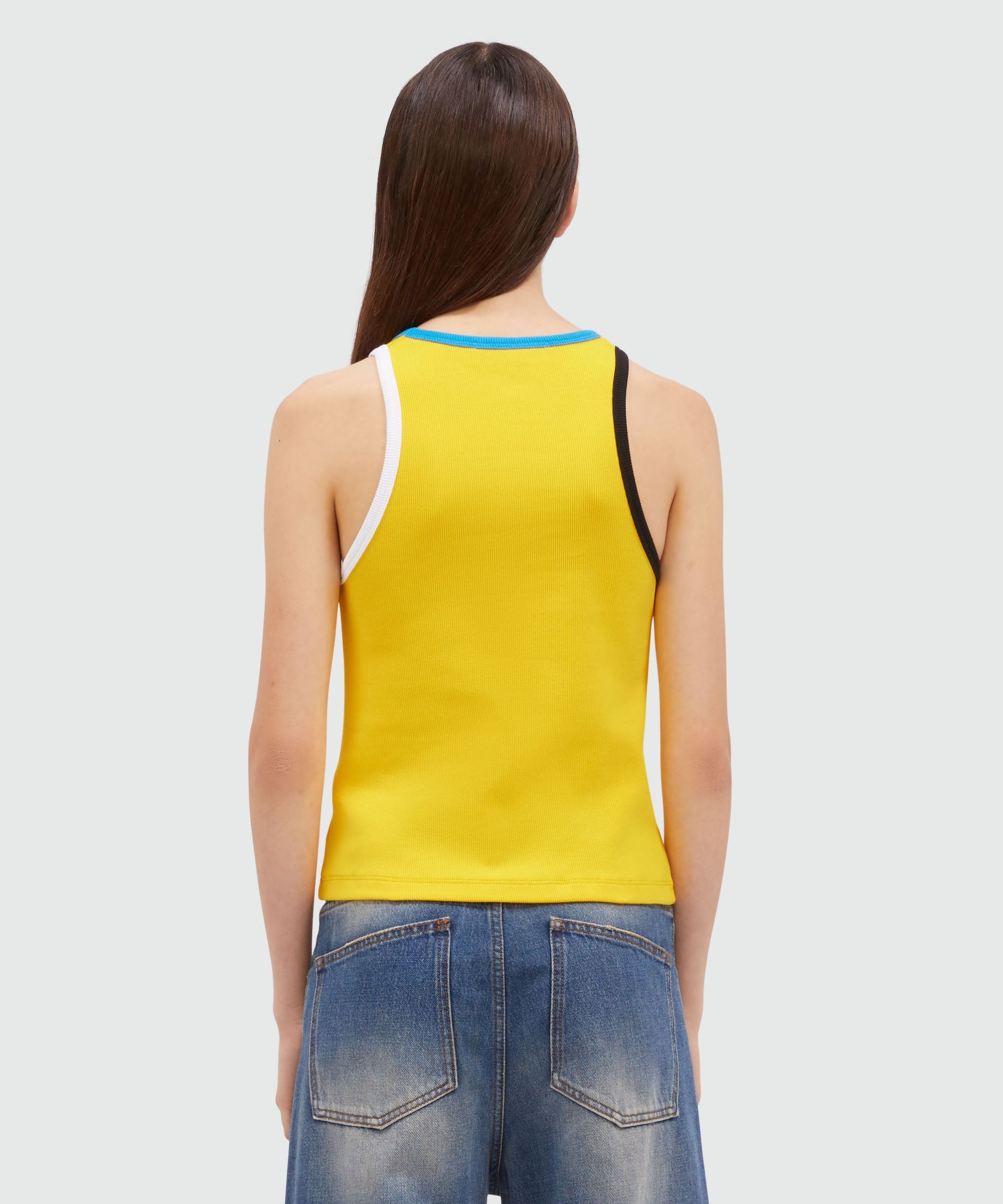 Jersey tank top with multicolored profiles - 3