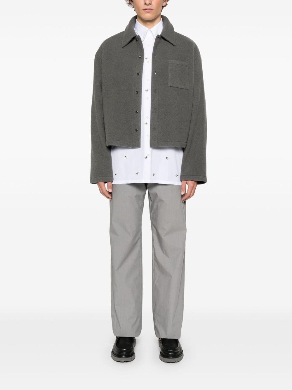 waxed poplin trousers - 2