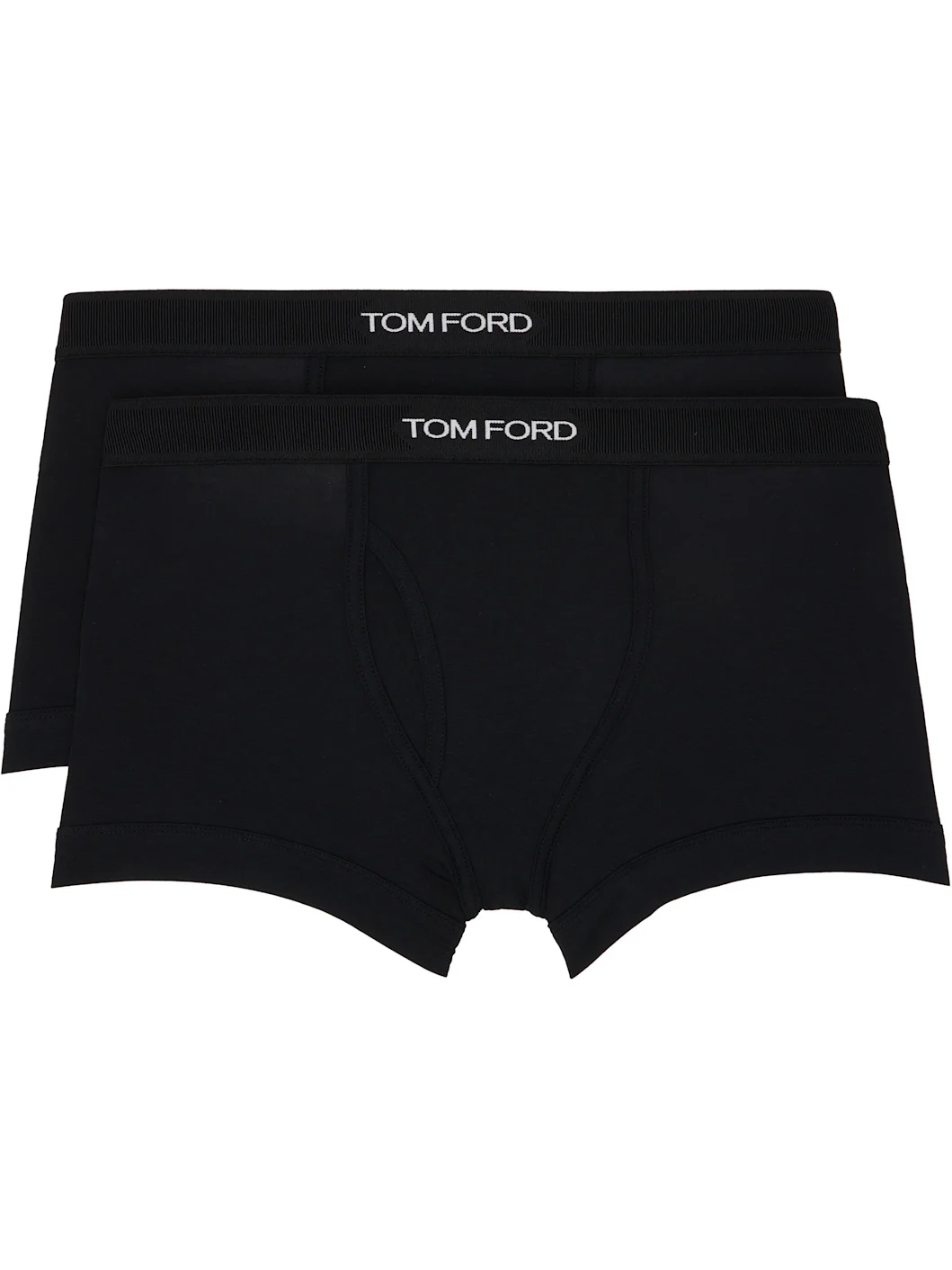 Two-Pack Black Cotton Modal Boxer Briefs - 1