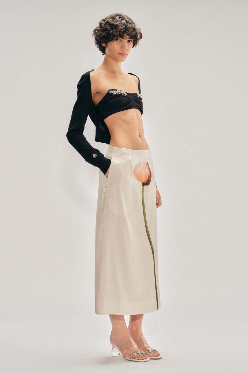 Simone Rocha Poppy Motif Pencil Skirt outlook