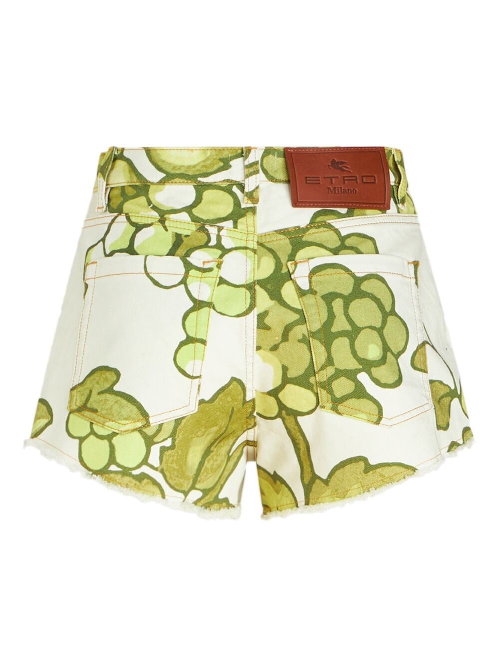 Berry-print denim shorts - 6